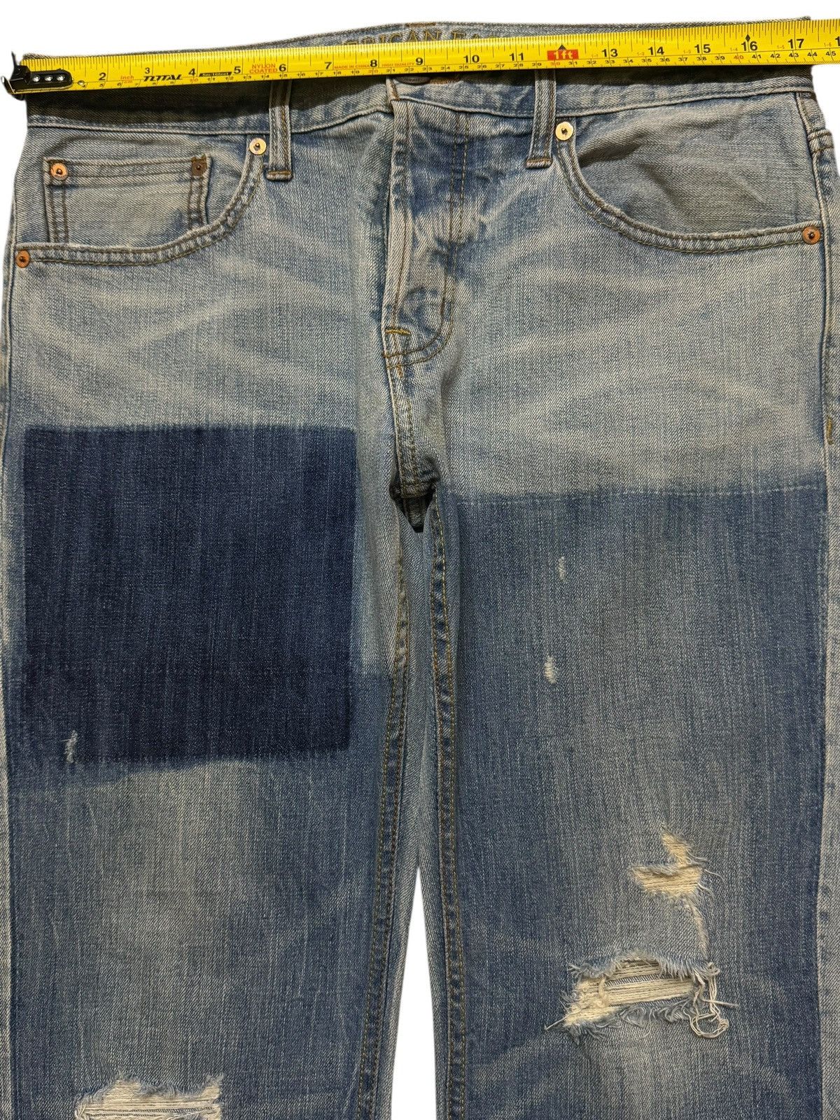 Number (N)ine Vintage Y2K Japanese Brand Blue Faded Wash Distress Straight Size US 34 / EU 50 - 8 Thumbnail