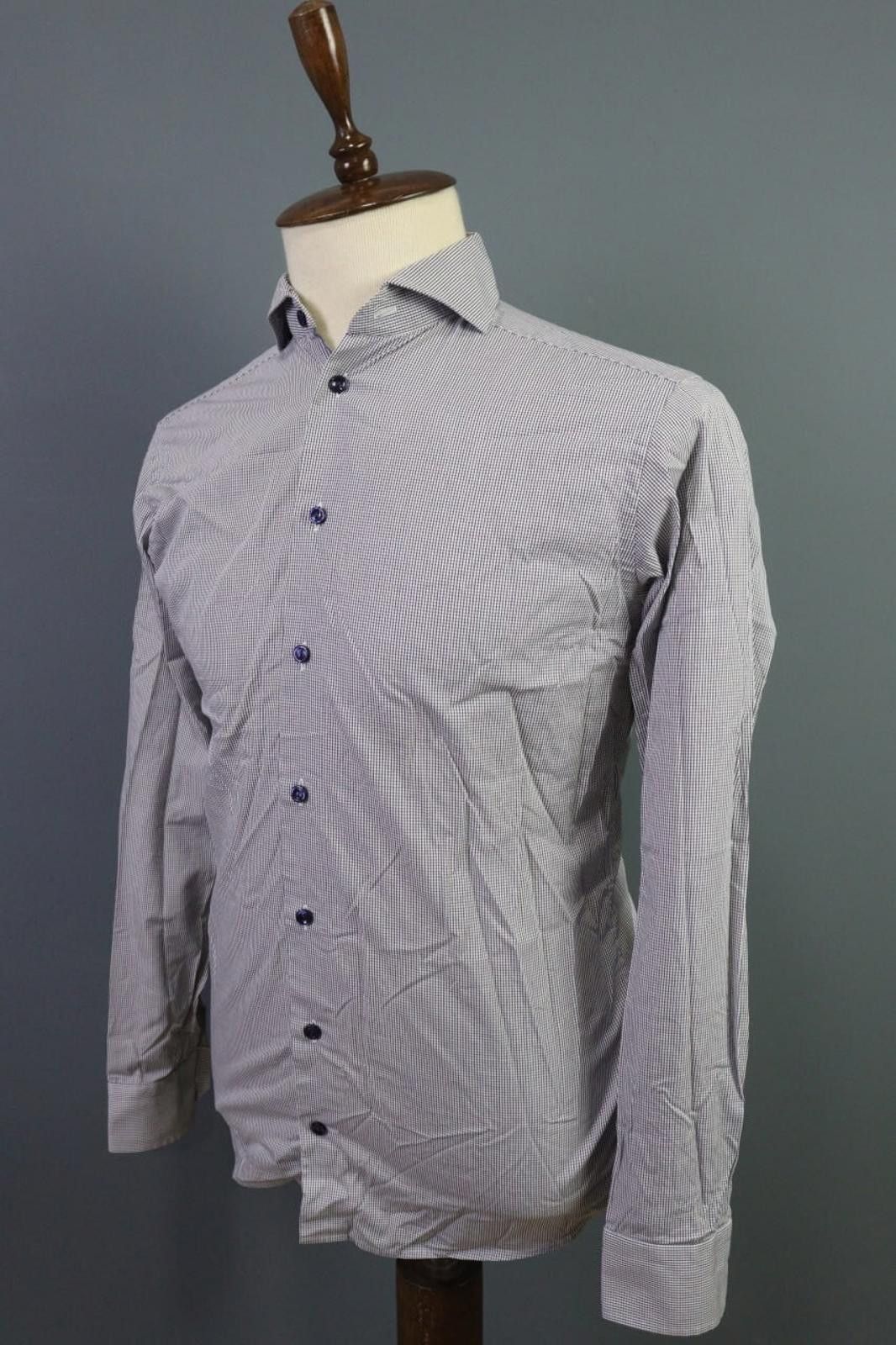 Eton Eton Super Slim Blue Check Button Down Shirt Size 39 / 15.5 Size US M / EU 48-50 / 2 - 11 Thumbnail