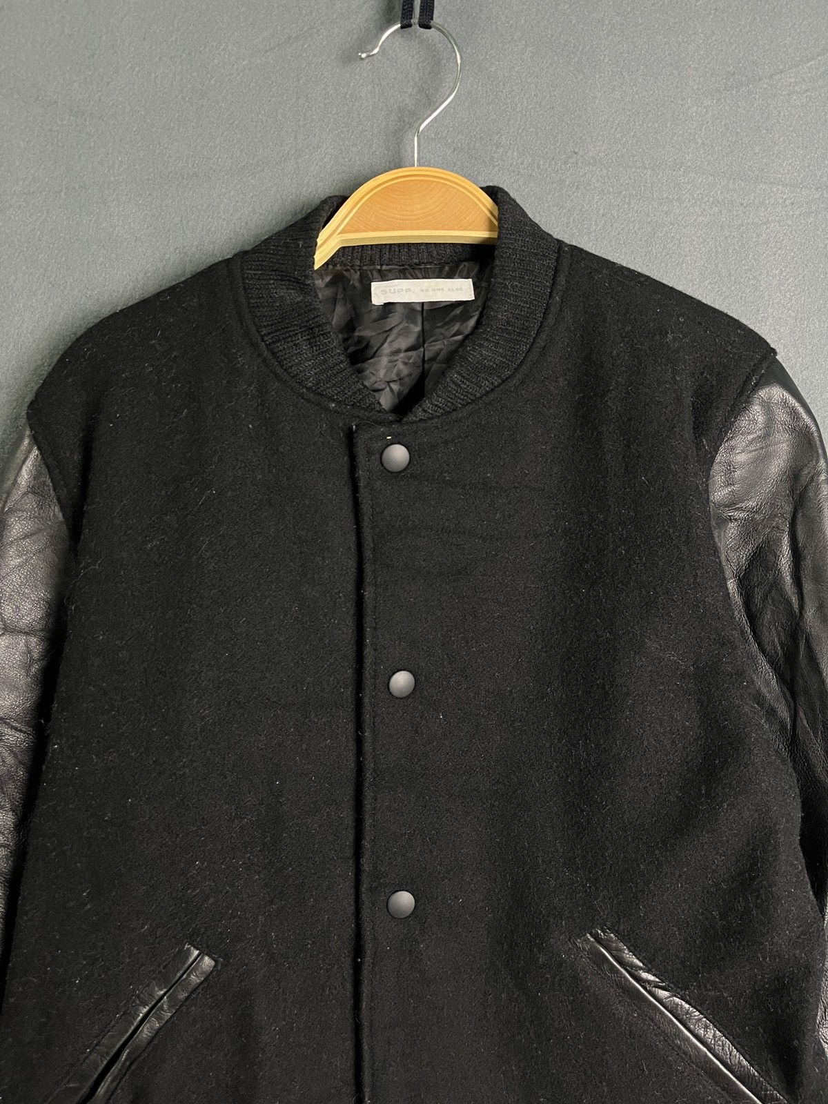 Genuine Leather × Japanese Brand Supp. Wool Leather Varsity Jacket Size S / US 4 / IT 40 - 3 Thumbnail