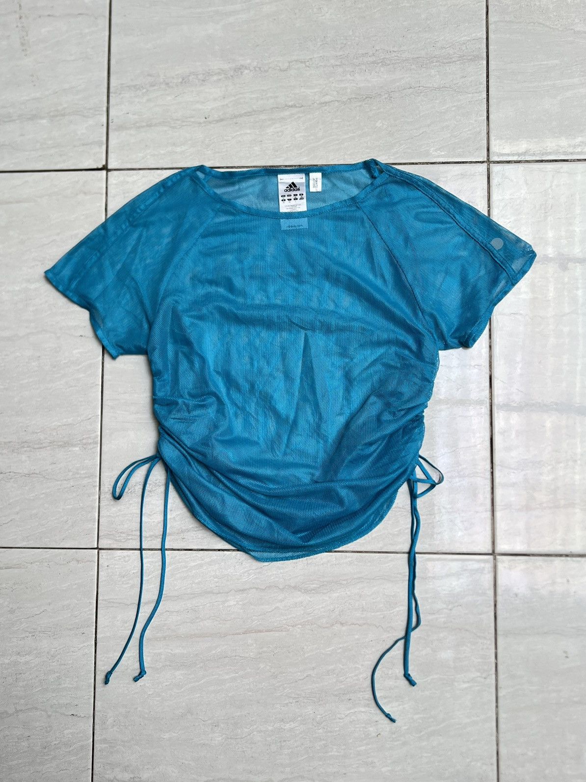 Adidas ADIDAS Blue Mesh T-shirt Size US XS / EU 42 / 0 - 6 Thumbnail