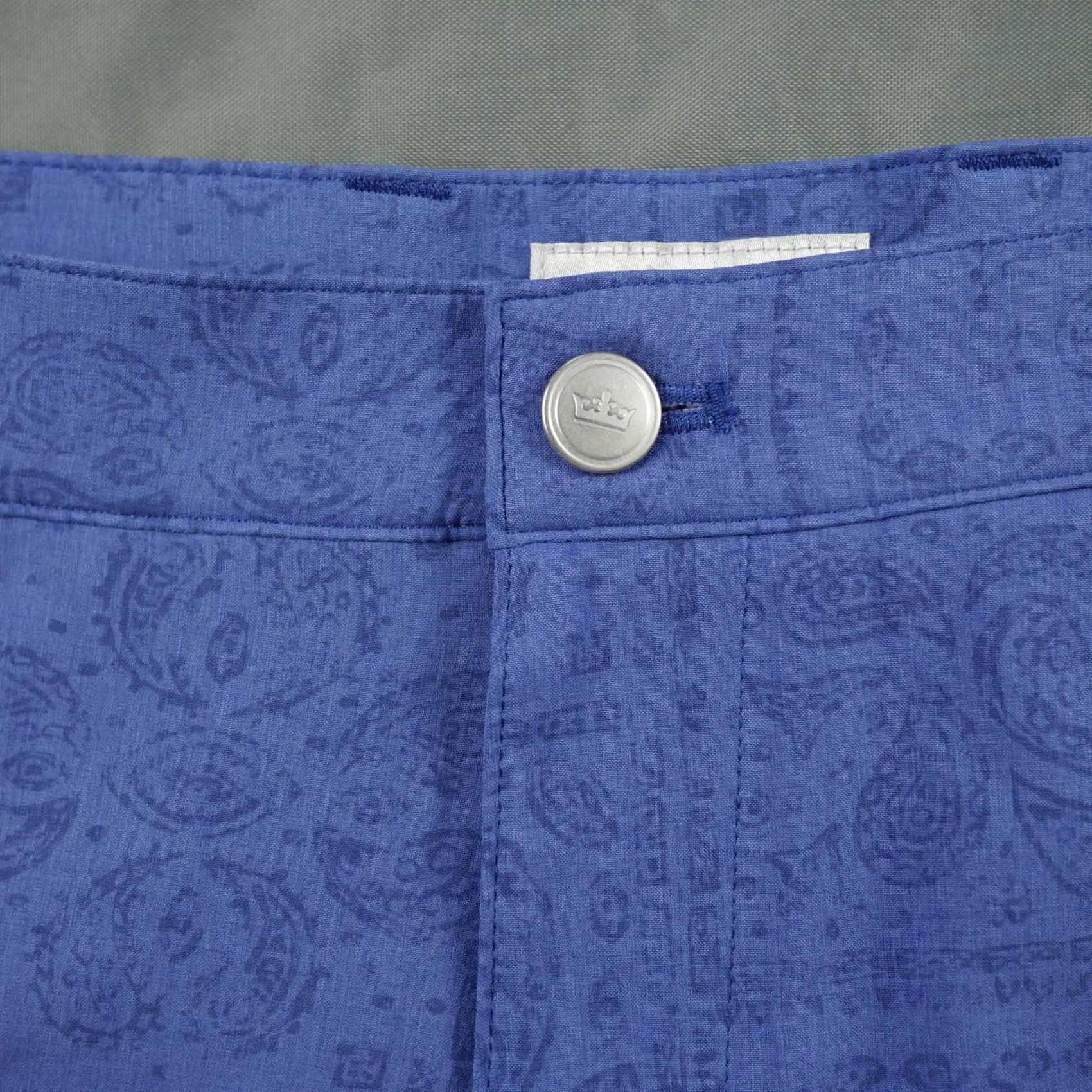 Peter Millar Peter Millar Shorts Mens 34 Blue Paisley Performance Golf Lightweight Stretch Chino 34 Inseam 10 in Regular Front Flat Front Pockets Womens? Size US 34 / EU 50 - 7 Thumbnail