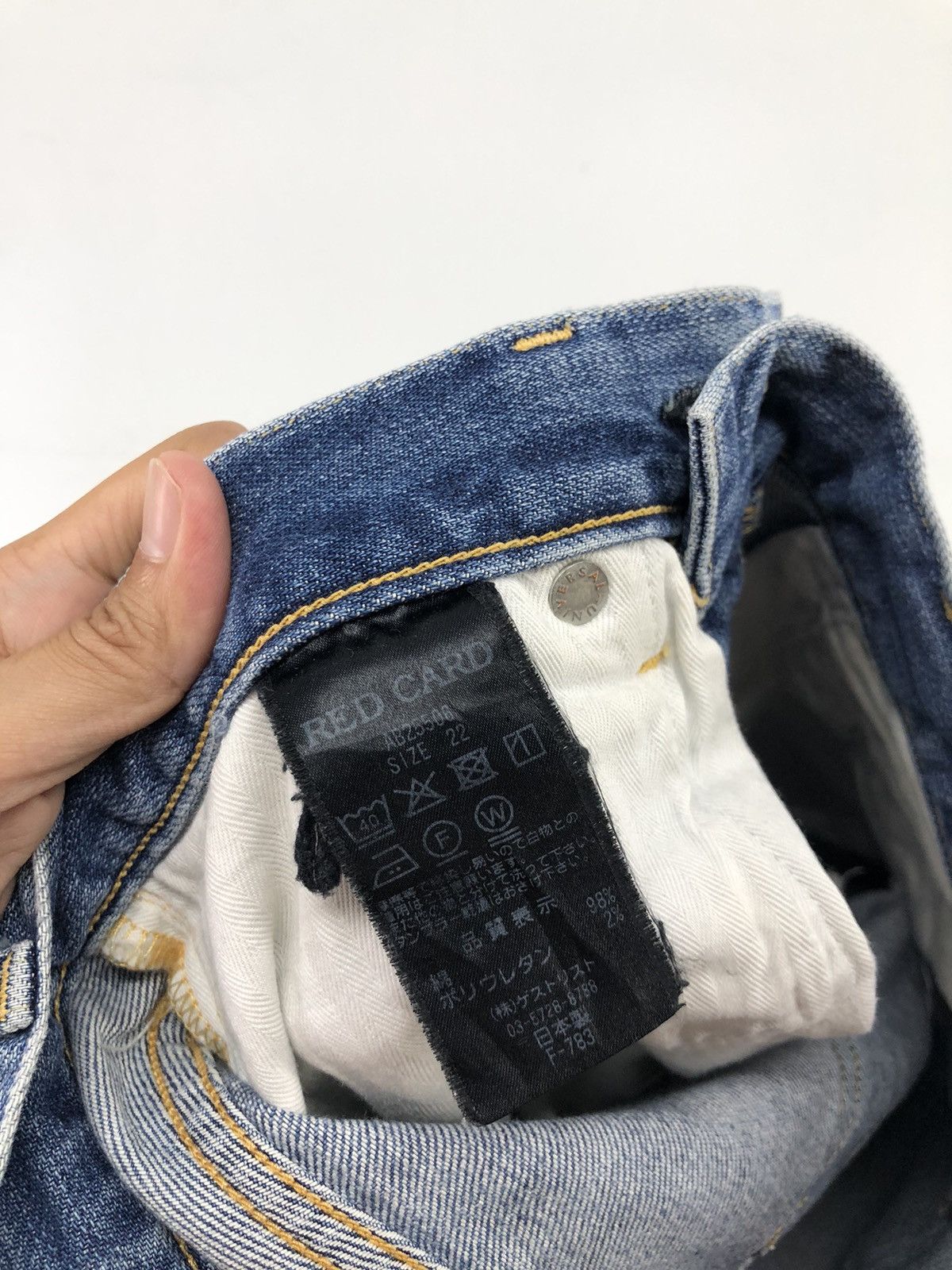 Japanese Brand Red Card Anniversary 25th Distressed Faded Blue Jeans Size US 28 / EU 44 - 19 Thumbnail