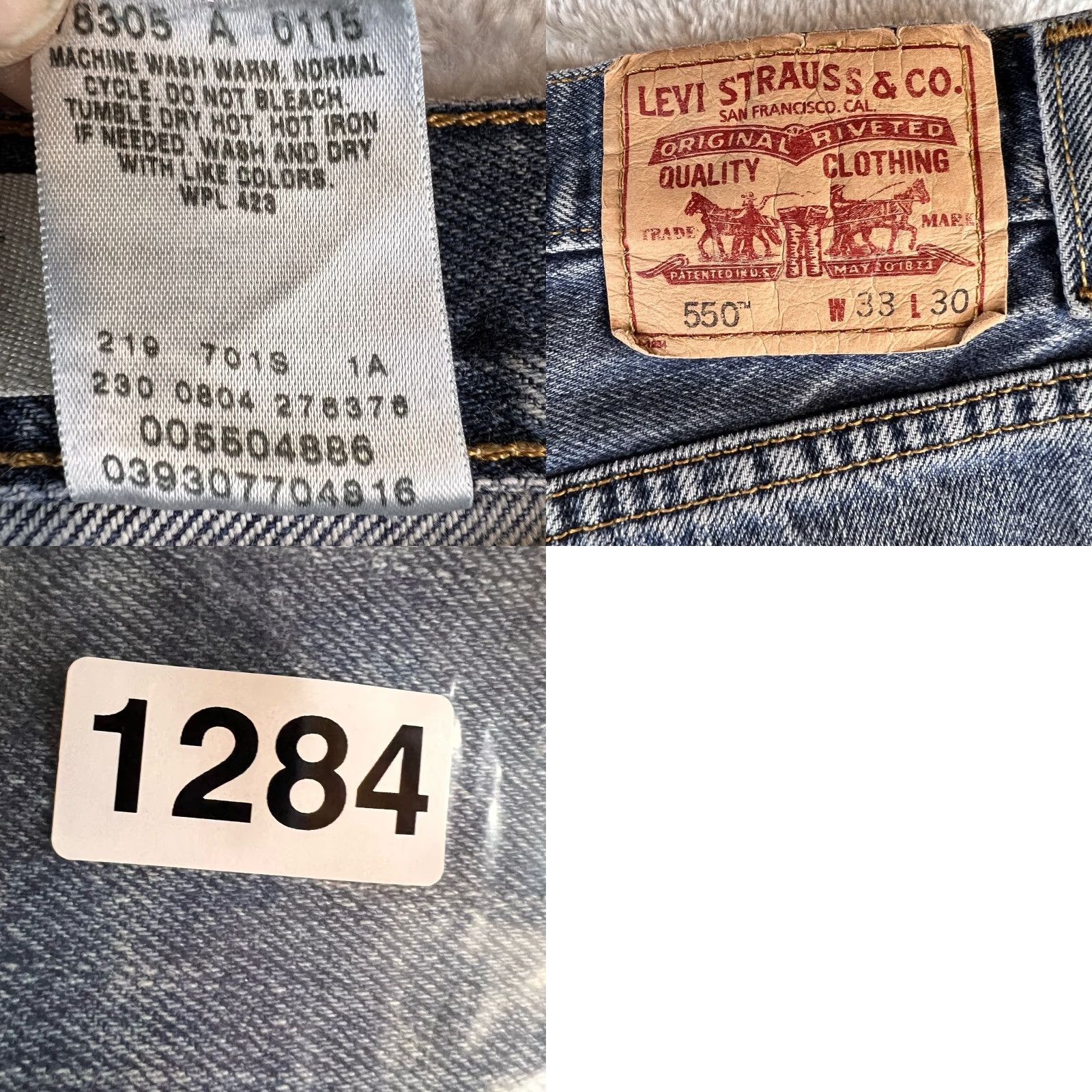 Levi's VINTAGE Levi's 550 Jeans Men 33x30 Regular Blue Cotton Denim Relaxed Tapered USA 90s Mens Jeans Size US 33 - 8 Thumbnail