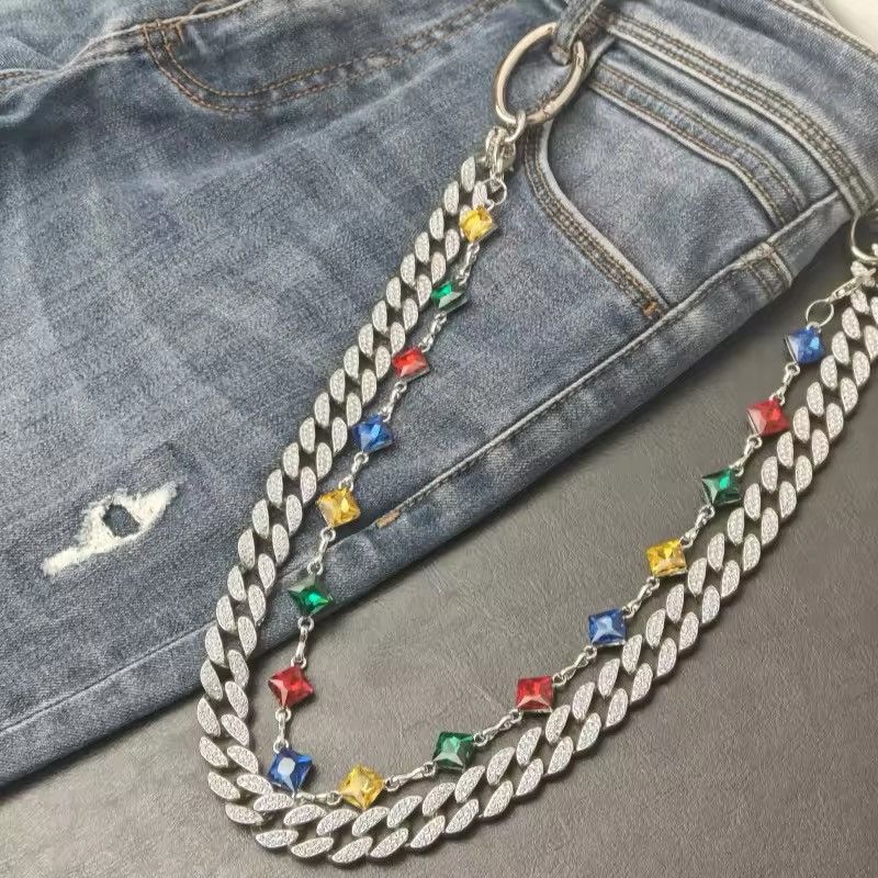 Jewelry Cuban Crystal Pant Waist Chain Size ONE SIZE - 7 Thumbnail