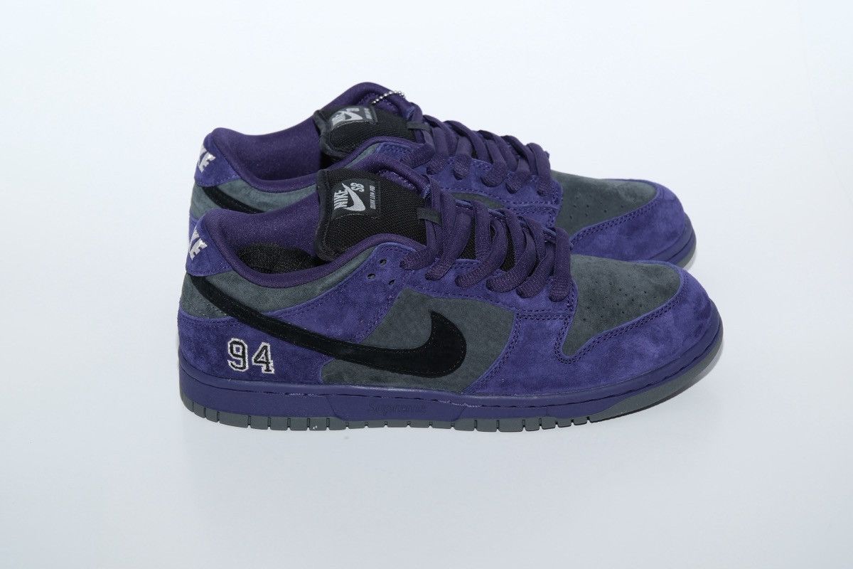 Nike SUPREME X DUNK LOW SB 'INK' PURPLE IN HAND SZ 8.5 MENS Size US 8.5 / EU 41-42 - 3 Thumbnail