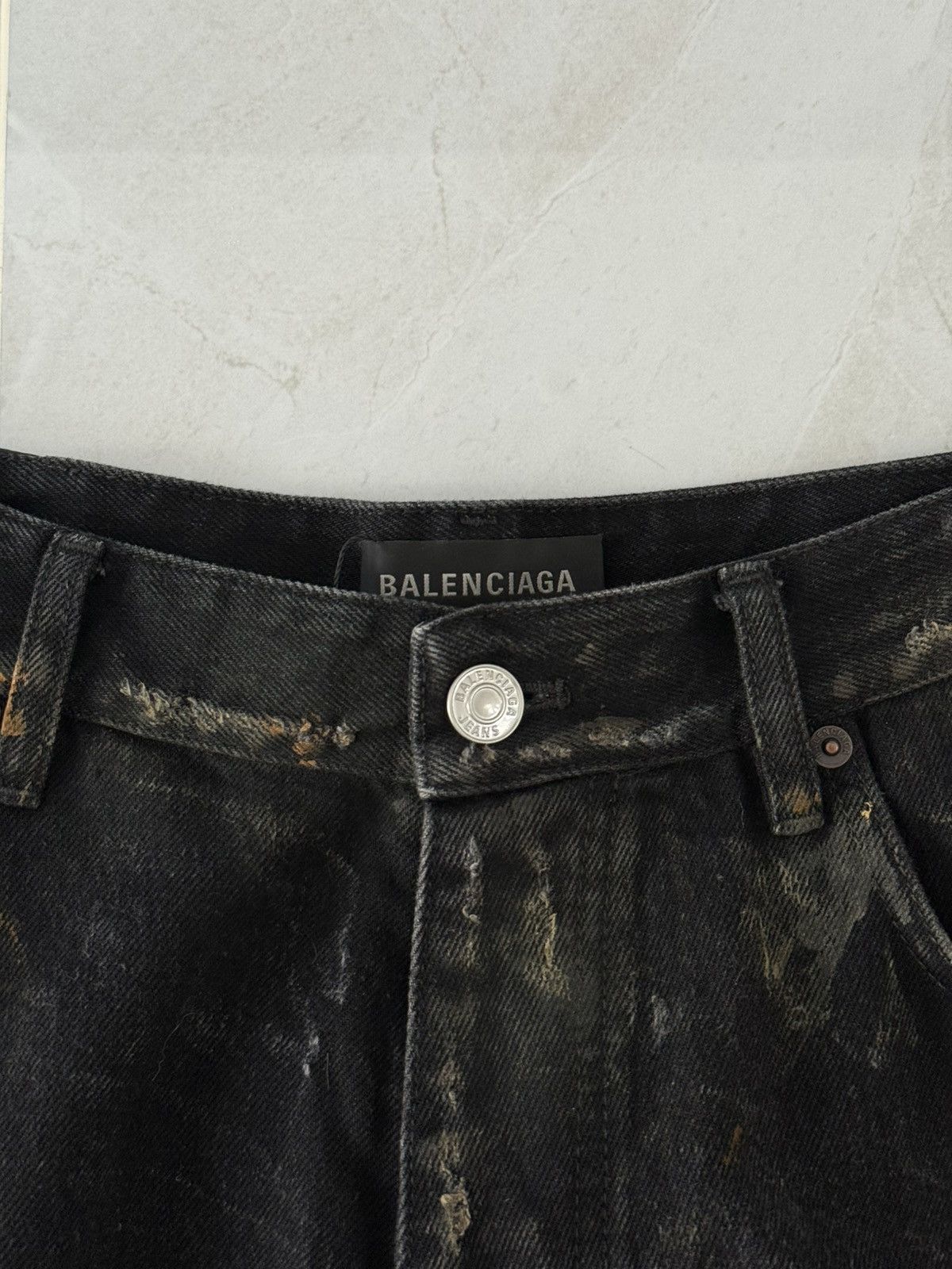 Balenciaga Balenciaga SS23 Runway Complete Destroyed Black Denim Sz.XS Size US 29 - 7 Thumbnail