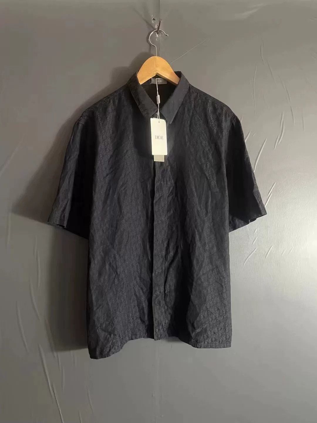 dior full-print silk short sleeve shirt