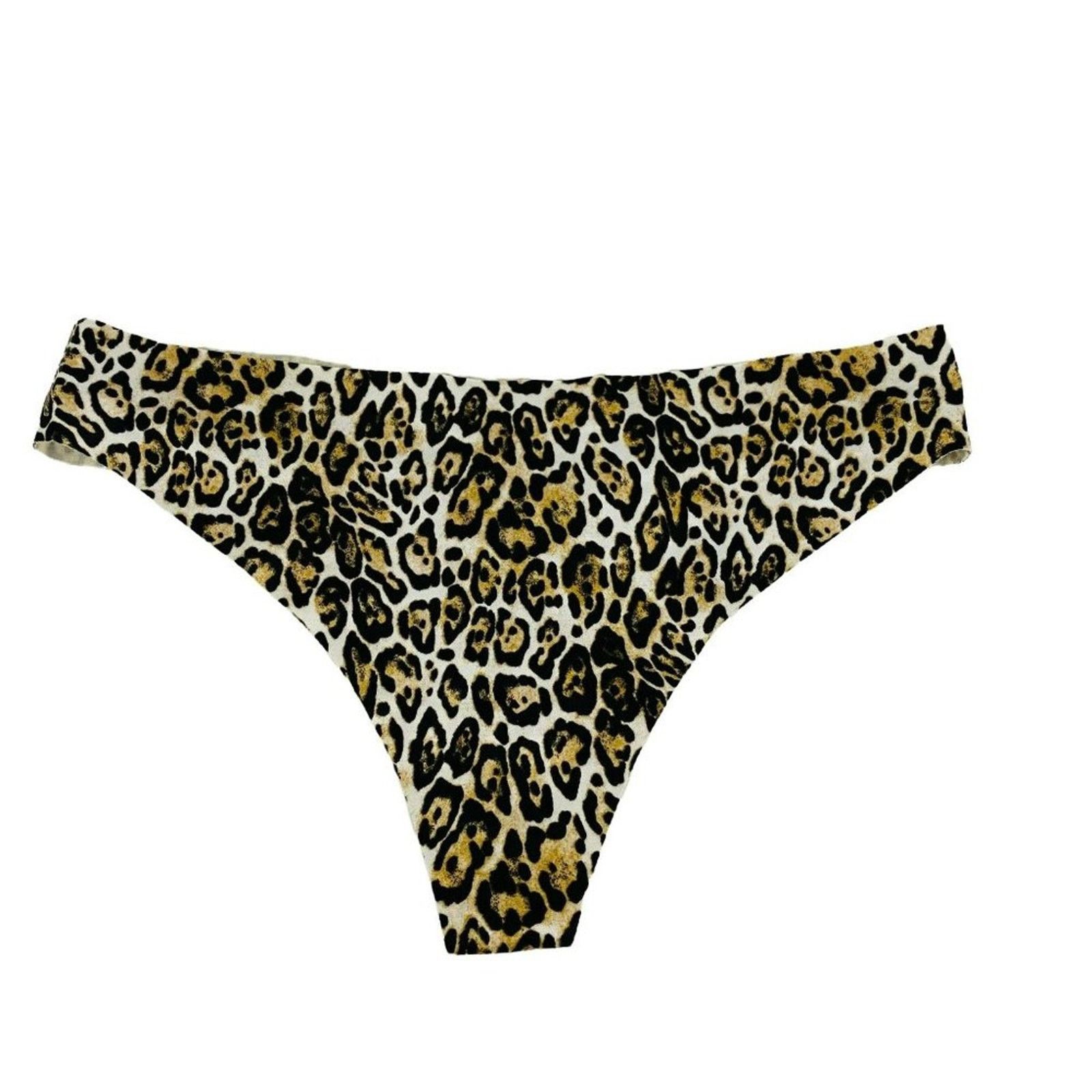 Victorias Secret Victoria's Secret Leopard Laser Cut Thong Panty Medium in Black, Women's