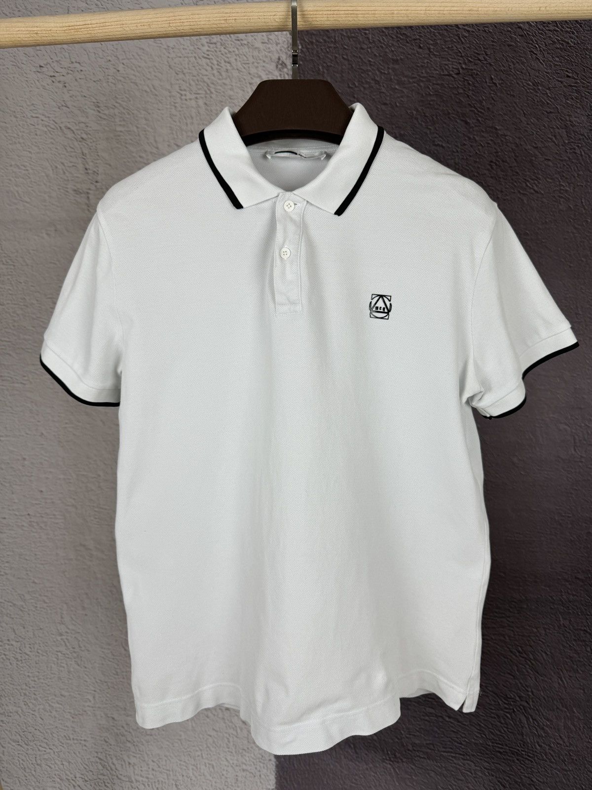 Alexander McQueen McQ by Alexander McQueen white striped polo tee shirt Size US XL / EU 56 / 4 - 2 Thumbnail