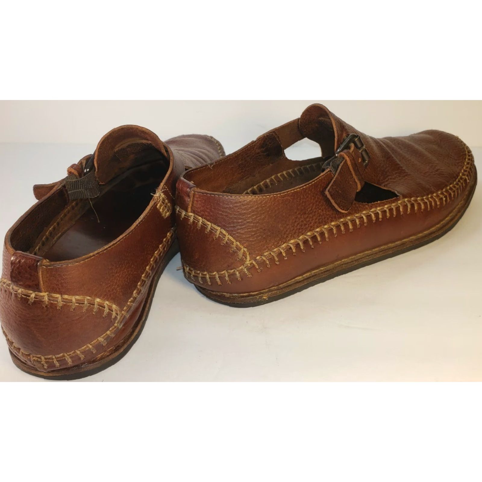 Cole Haan VINTAGE Cole Haan Hand Sewn Flats Loafer Mens 8.5M Brown Leather Buckle, Hand Sewn Flat Shoes Mens 8.5M Brown Leather Buckle, Something Different Size US 9 / EU 42 - 6 Thumbnail