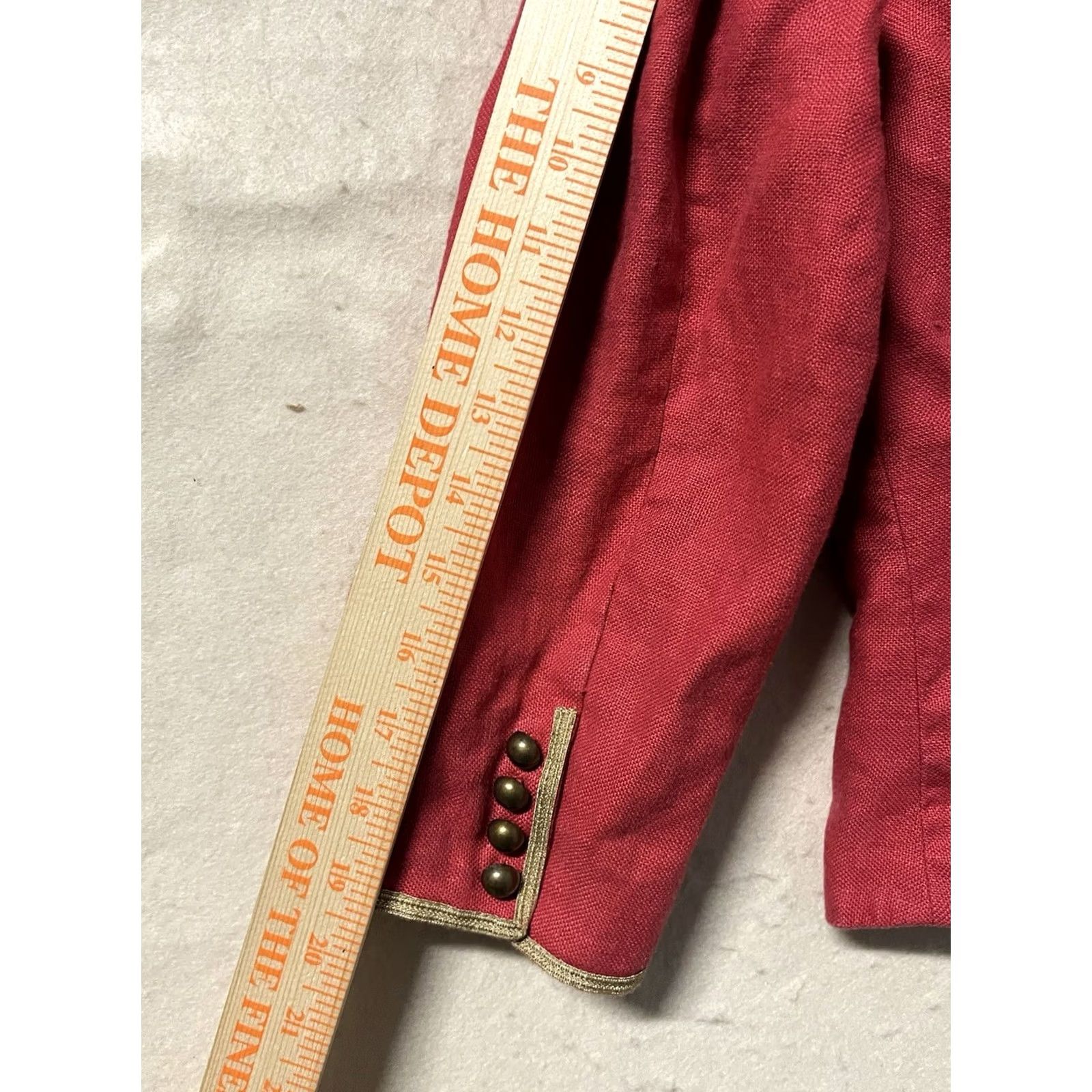 Ralph Lauren Lauren Ralph Lauren Blazer Women 14 Red 100% Linen Short Jacket Coat Solid Woven Classic Preppy Regular Country China Size XL / US 12-14 / IT 48-50 - 5 Thumbnail