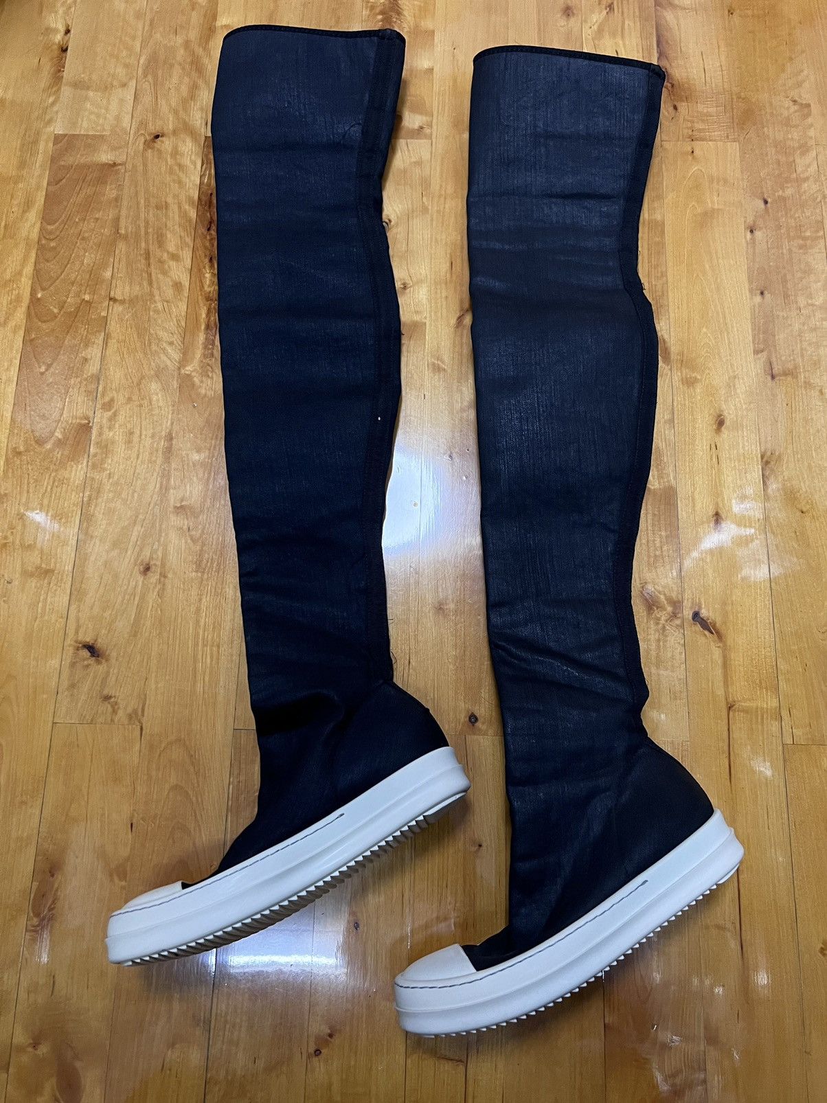 Rick Owens Drkshdw Rick owens waxed thigh high stocking ramones Size US 5.5 / IT 35.5 - 3 Thumbnail