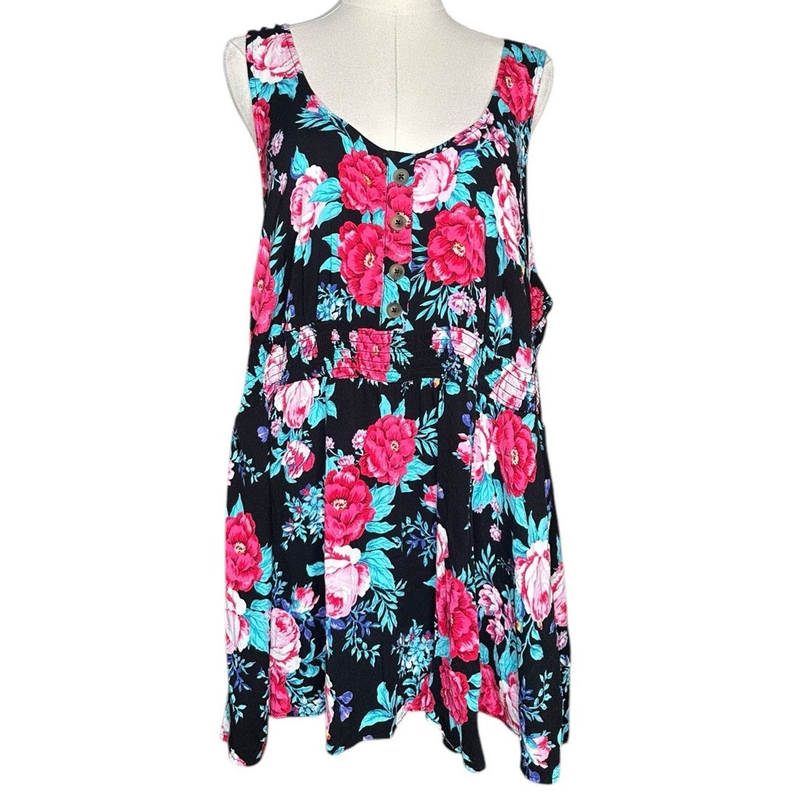 Other Plus Size TORRID Smocked Slub Tank Top 17325810 Size 3 3X Size 3XL / US 20-22 - 1 Thumbnail
