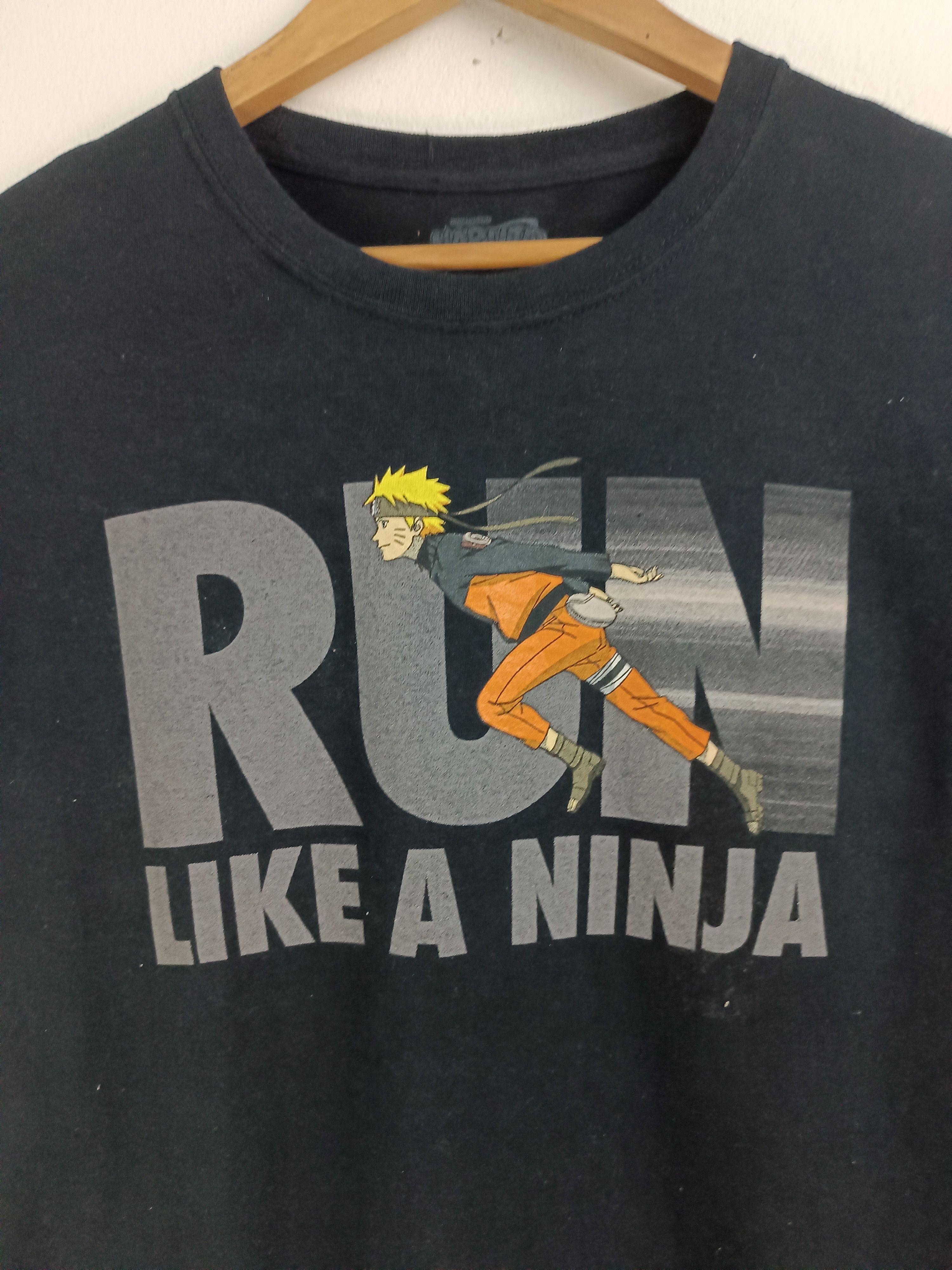 Anime VINTAGE NARUTO SHIPPUDEN RUN LIKE A NINJA TEE ONE PIECE Size US XL / EU 56 / 4 - 9 Thumbnail