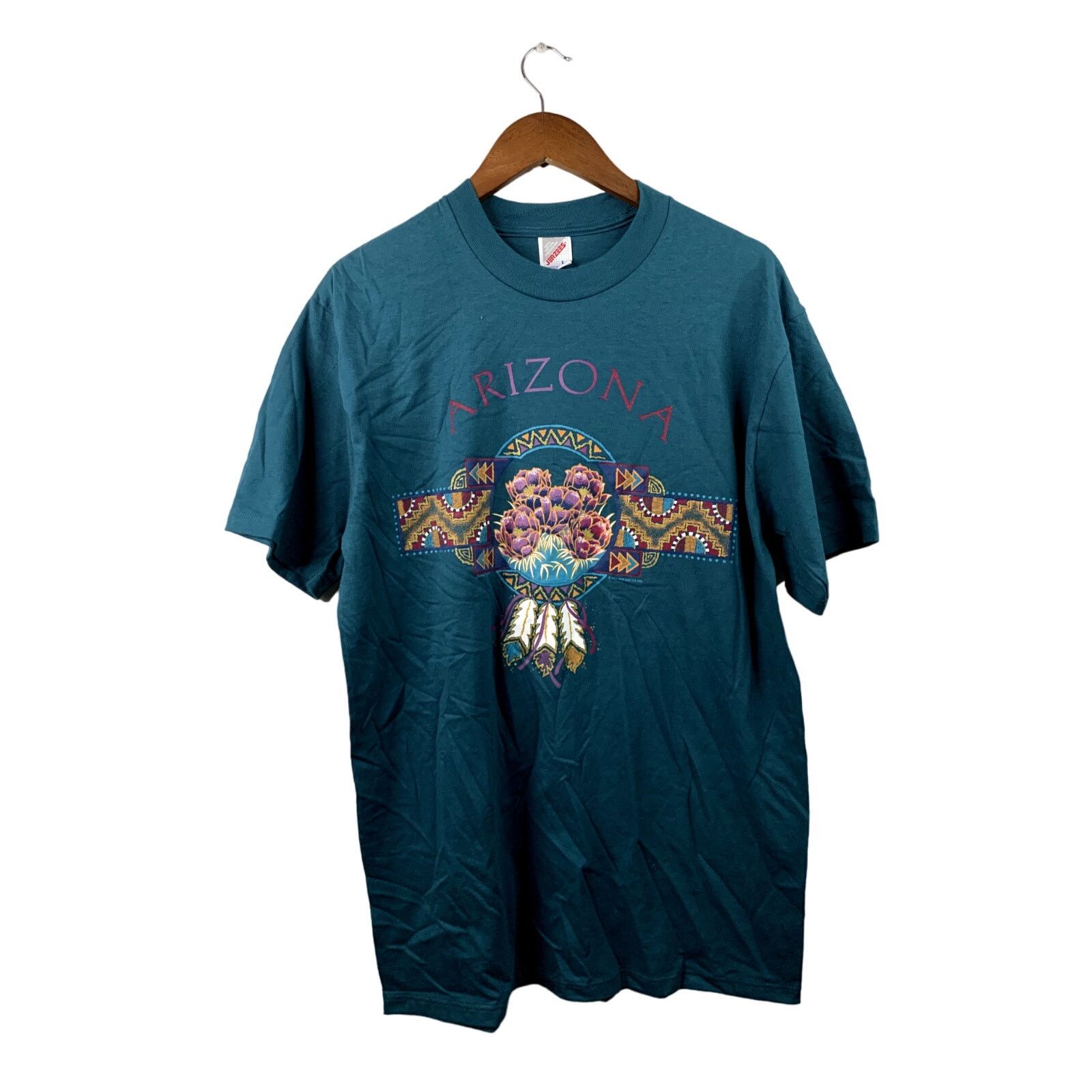 Jerzees Vintage Arizona Shirt Prickly Pears Feather Tee 1995 VTG L Size US L / EU 52-54 / 3 - 1 Thumbnail