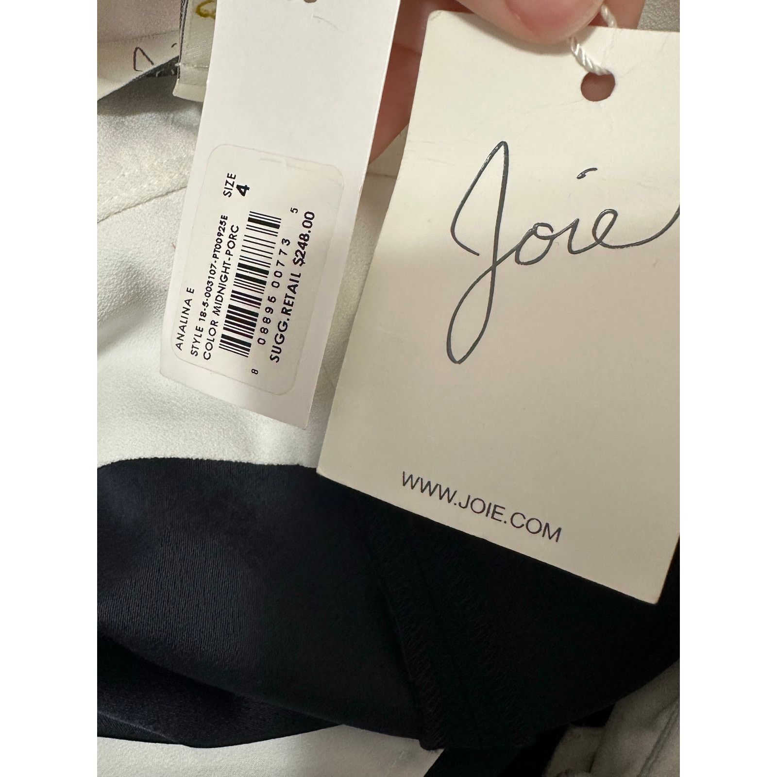 Joie JOIE white navy wide leg high rise pleated pants size 4 Size 27" / US 4 / IT 40 - 4 Thumbnail