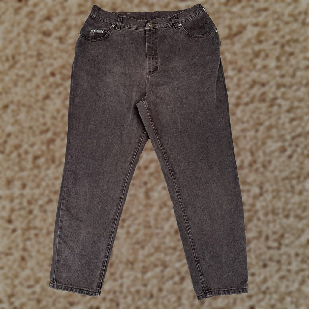 Lee Lee Tapered Jeans Womens 18P Gray Charcoal Wash High Rise Relaxed Denim 32x27 Jeans Size 40" / US 18 - 1 Thumbnail