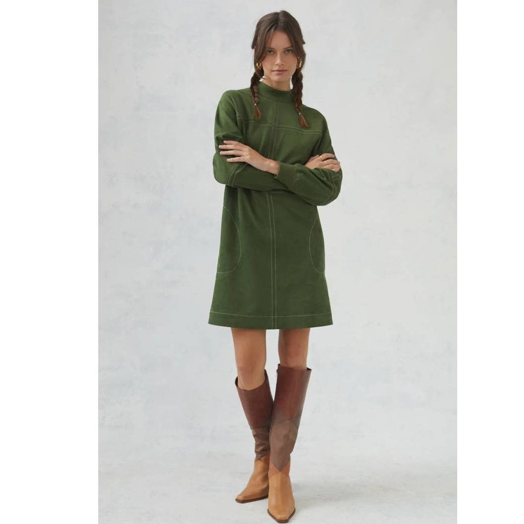 Anthropologie New Anthropologie Sueded Mock Neck Tunic Dress $160 SMALL Size S / US 4 / IT 40 - 1 Thumbnail
