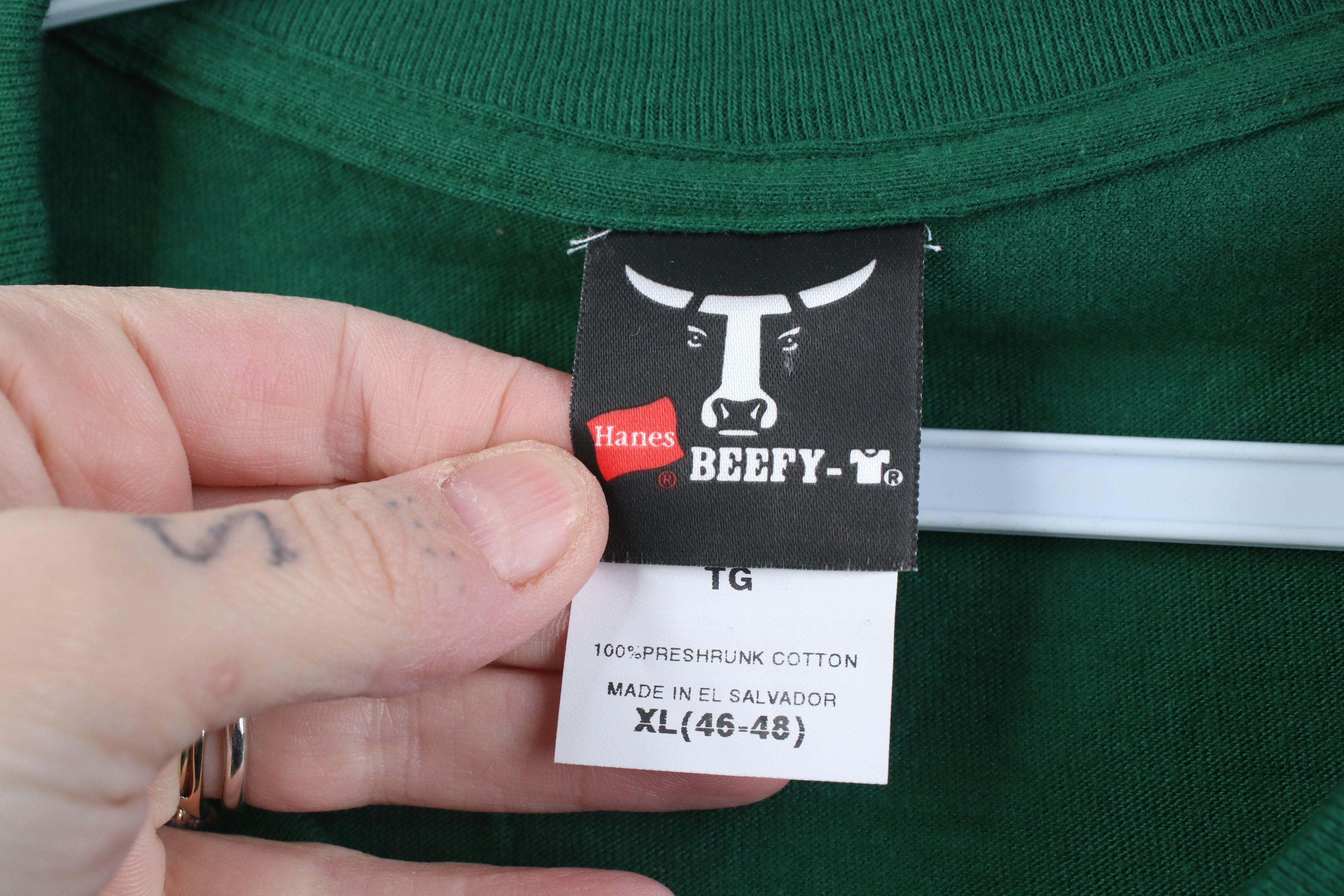 Hanes Deadstock Vintage Y2K Hanes Beefy Pocket T-Shirt Green Size US XL / EU 56 / 4 - 8 Thumbnail