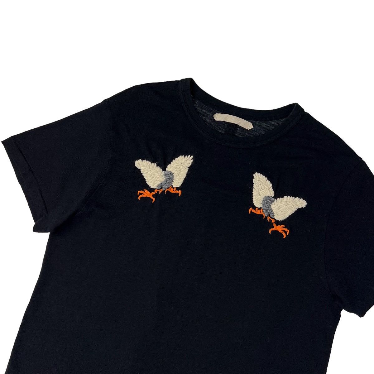 image of Off White Off-White Eagles Embroidered T Shirt in Black, Men's (Size Large)