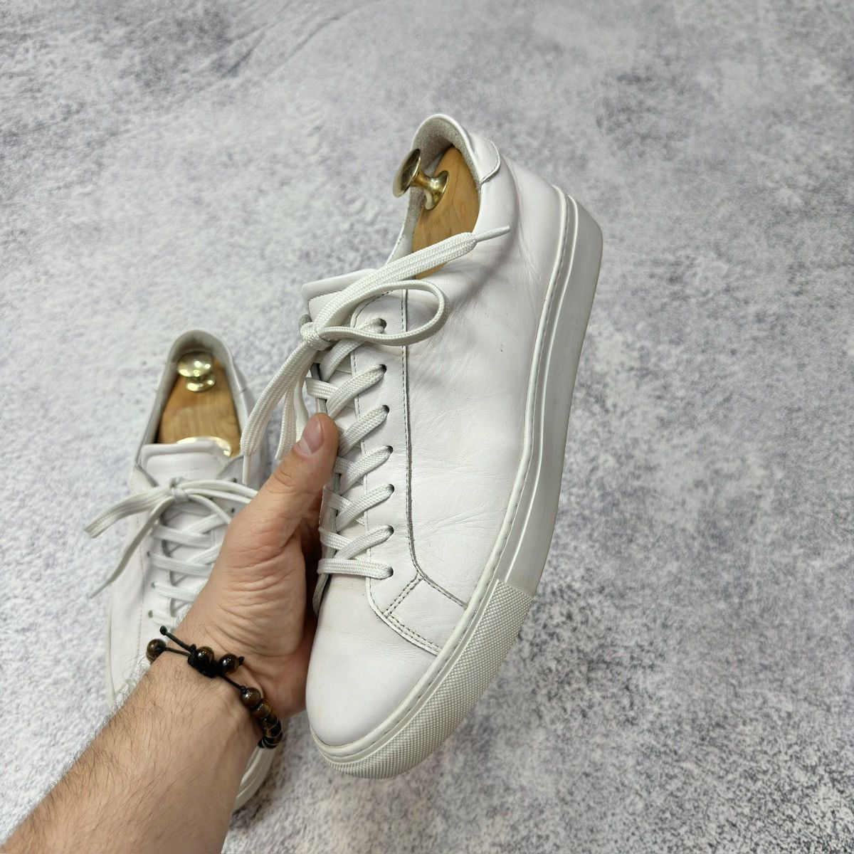 Designer × Garment Project Garment Project White Leather US9 UK8 EU42 27cm Size US 9 / EU 42 - 6 Thumbnail