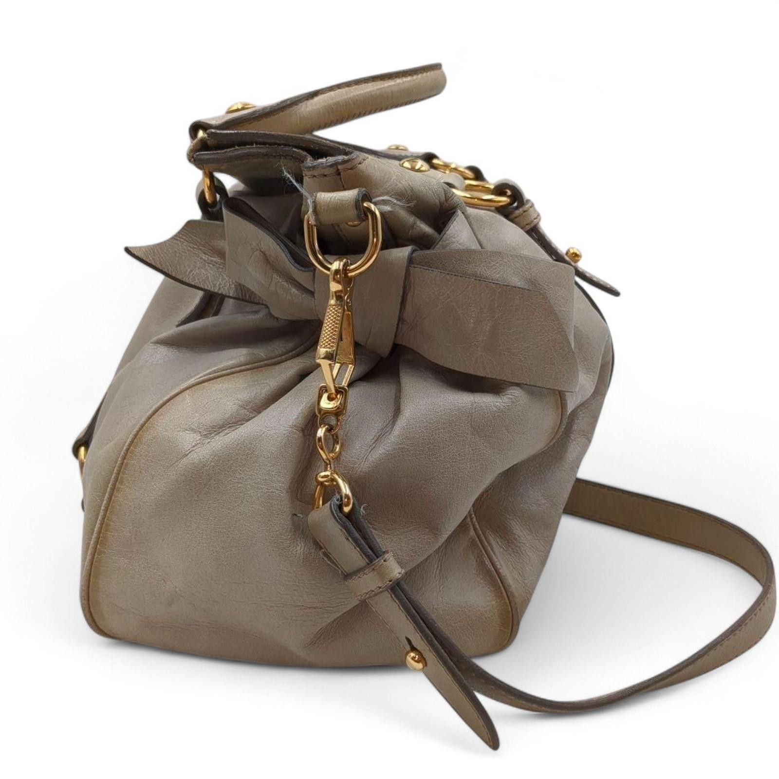 Miu Miu Miu Miu - Gray Leather Satchel Handbag Size ONE SIZE - 3 Thumbnail