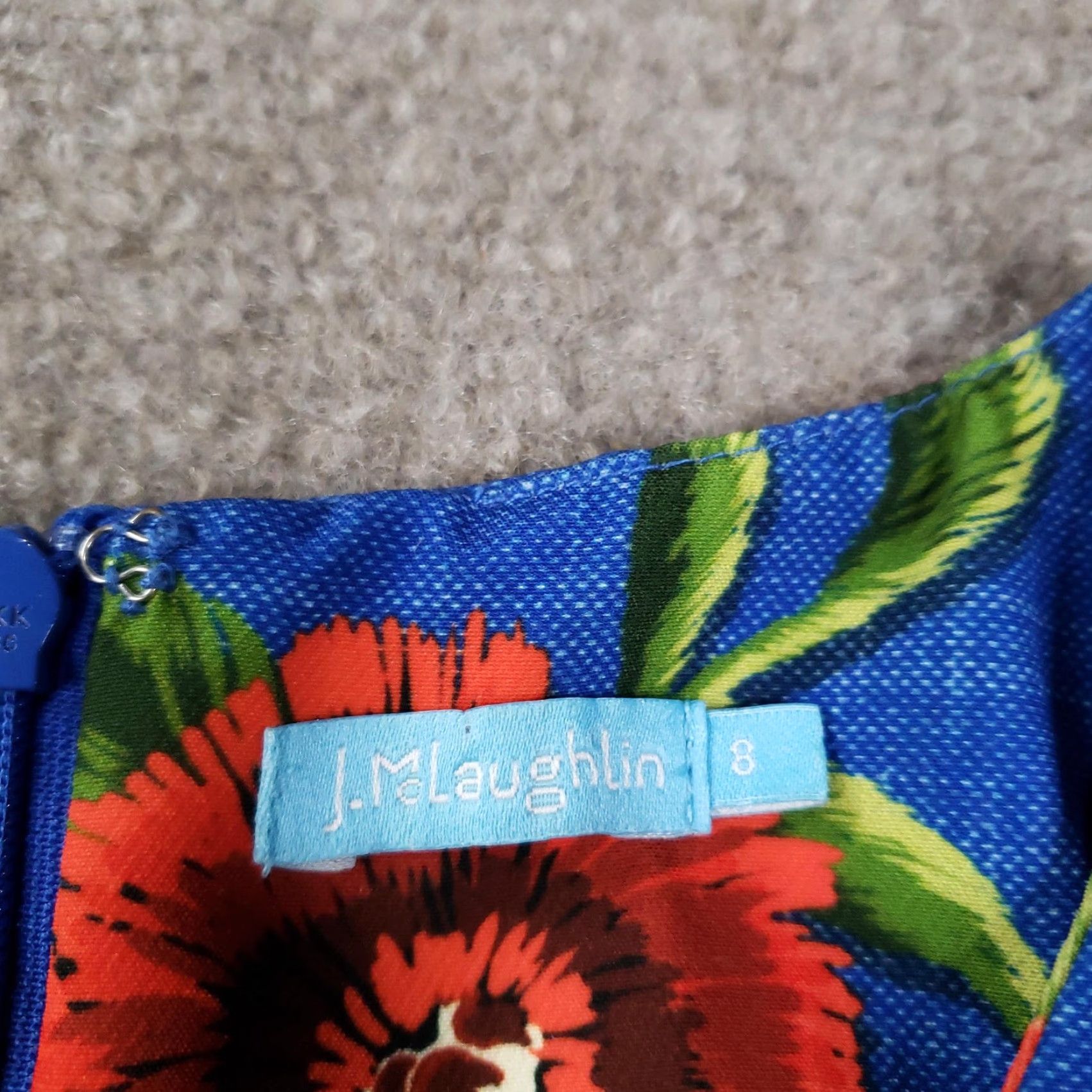 J.McLaughlin J.McLaughlin Dress Womens 8 Blue Floral Butterfly Sleeveless Sheath Casual Size M / US 6-8 / IT 42-44 - 6 Thumbnail