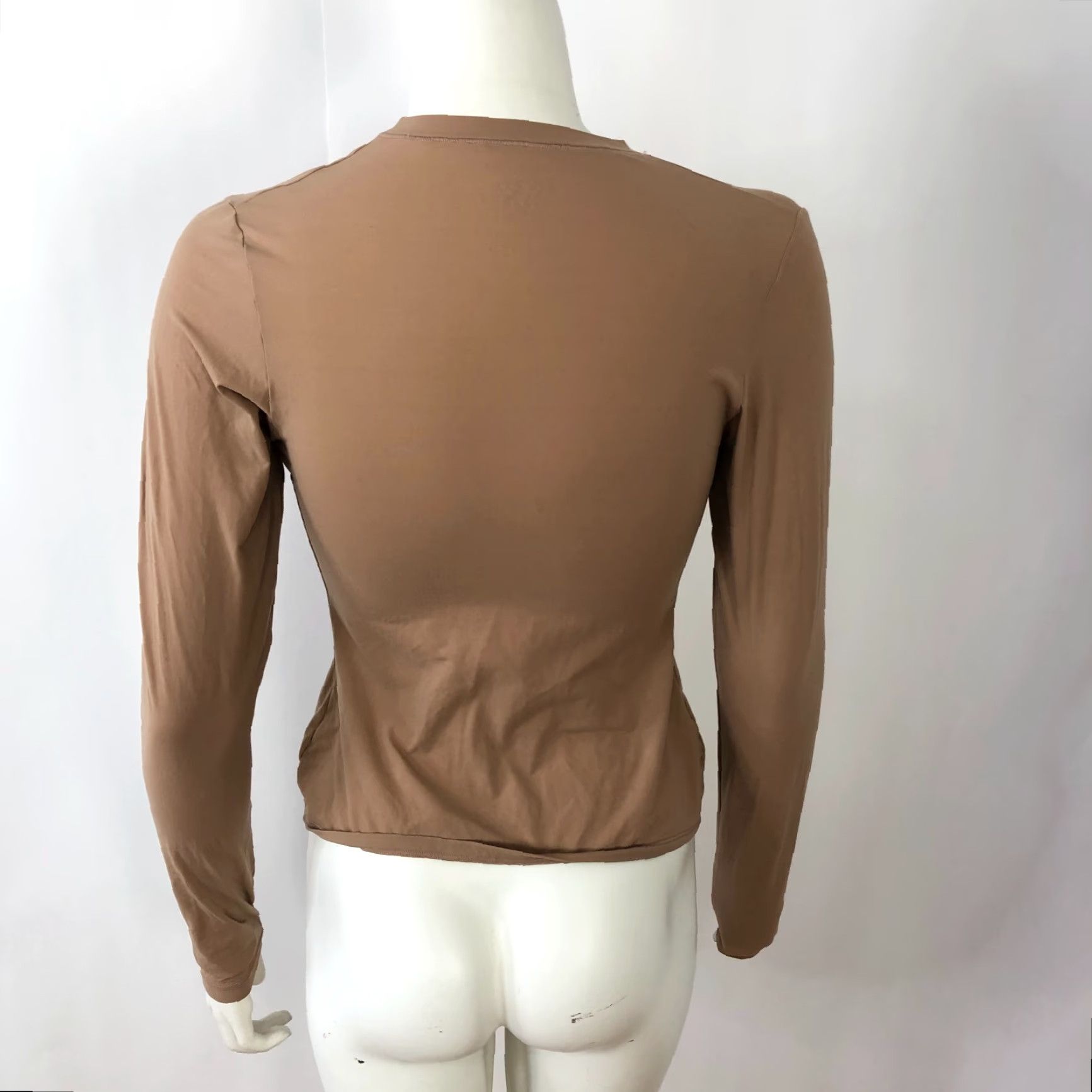 SKIMS Skims Shirt Brown Long Sleeve Pullover Top M Women Regular Knit Casual Autumn Winter 158973 HRJ Size M / US 6-8 / IT 42-44 - 3 Thumbnail
