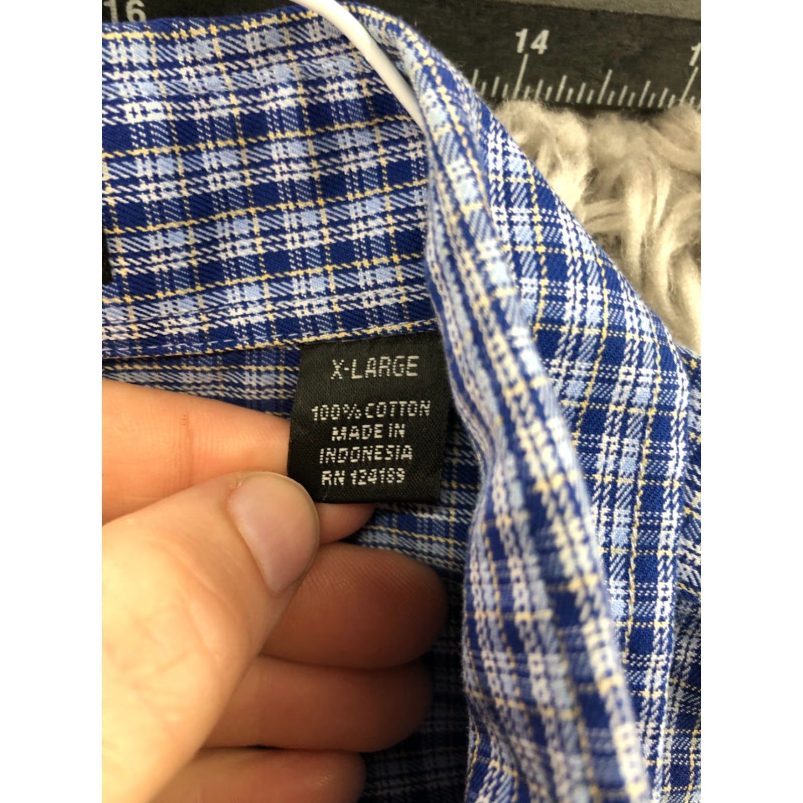 Vintage Kirkland Signature Shirt Mens XL Blue Non Iron Button-Down Long Sleeve Plaid Polyester Size US XL / EU 56 / 4 - 5 Thumbnail