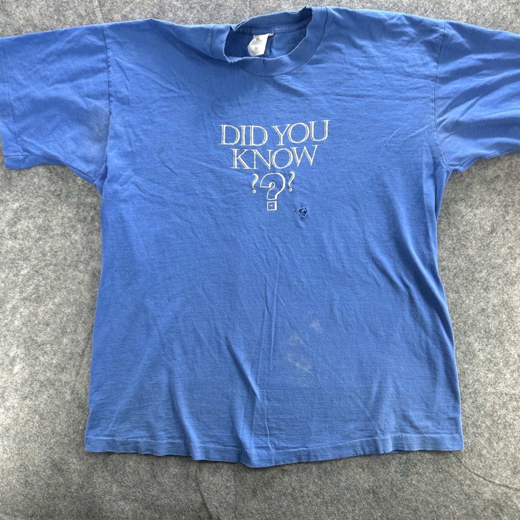 Fruit Of The Loom Vintage Fruit of the Loom Mens T-Shirt XL Blue History Educational 90s Graphic Size US XL / EU 56 / 4 - 2 Thumbnail