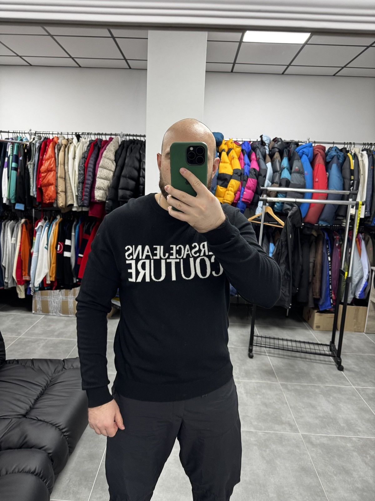 Versace Jeans Couture Versace Jeans Couture Big Logo Wool Sweater Size XL Men Size US XL / EU 56 / 4 - 3 Thumbnail