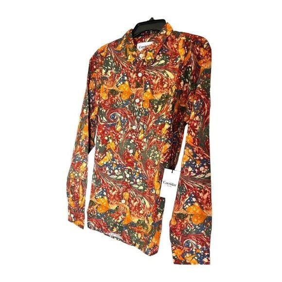 Corridor Corridor Mens Multi Marbleized Long Sleeve Collared Button U Size US L / EU 52-54 / 3 - 5 Thumbnail