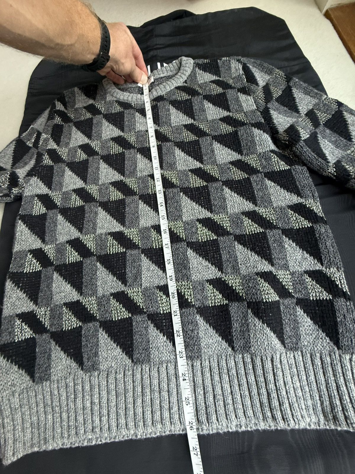 Saint Laurent Paris FW15 Grail Saint Laurent geometric metallic sweater Hedi XL Size US XL / EU 56 / 4 - 6 Thumbnail