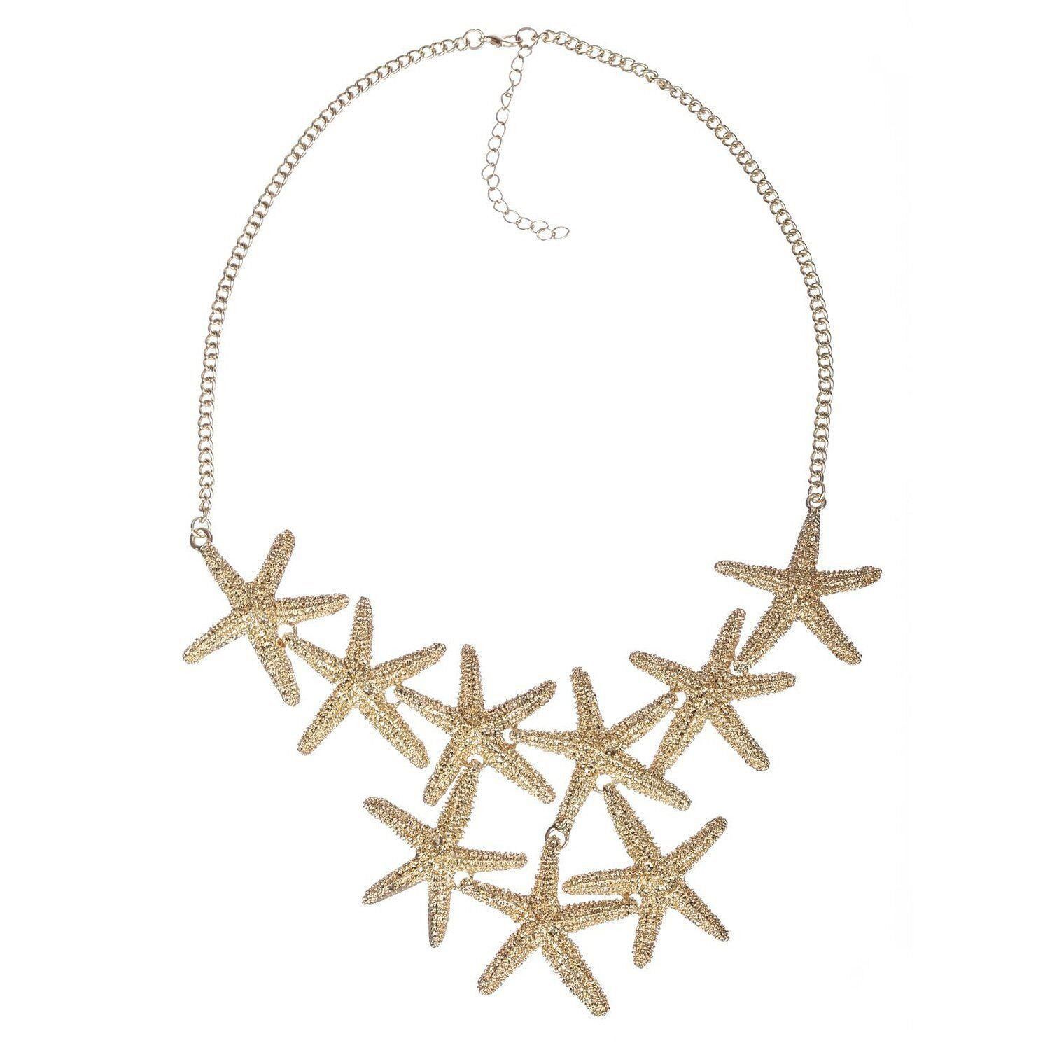 Designer Gold Tone Starfish Bib Necklace Size ONE SIZE - 1 Preview