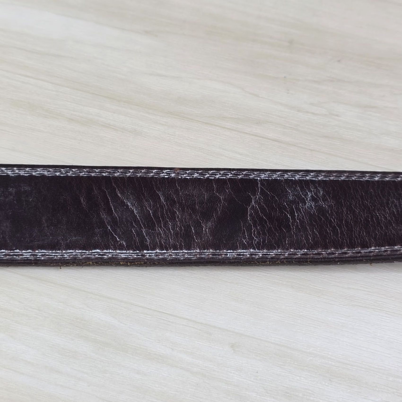 Vintage Red Wing Leather Belt Brown Stitching Solid Brass Buckle Made In USA Size 50 Mens Size ONE SIZE - 6 Thumbnail