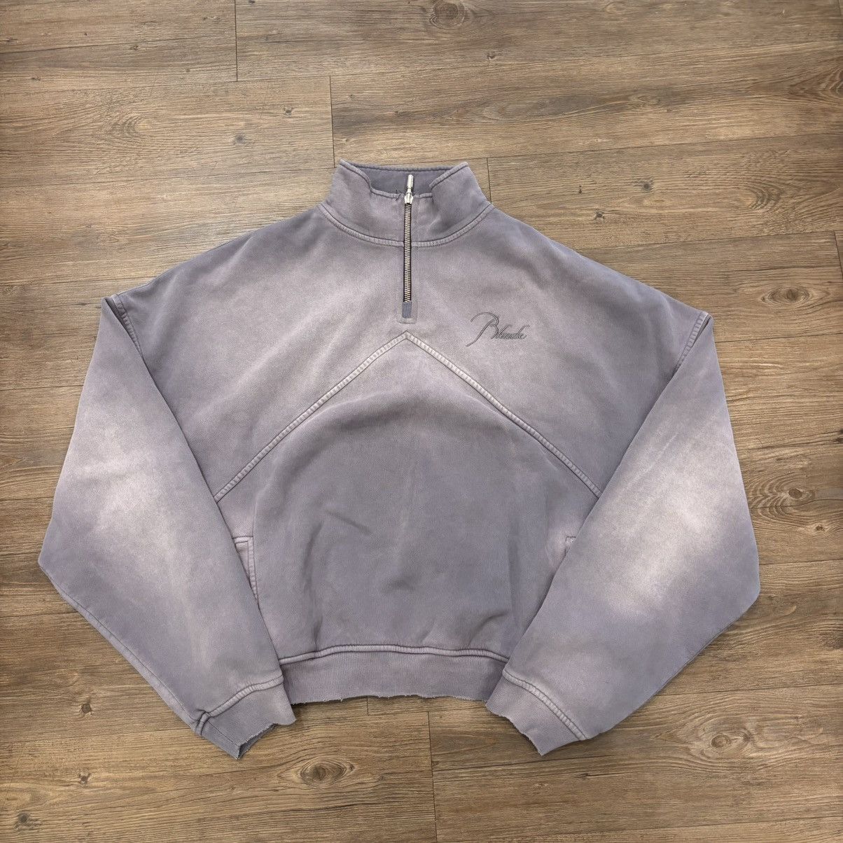 Rhude Rhude Washed Blue Quarter Zip Size US XL / EU 56 / 4 - 1 Thumbnail