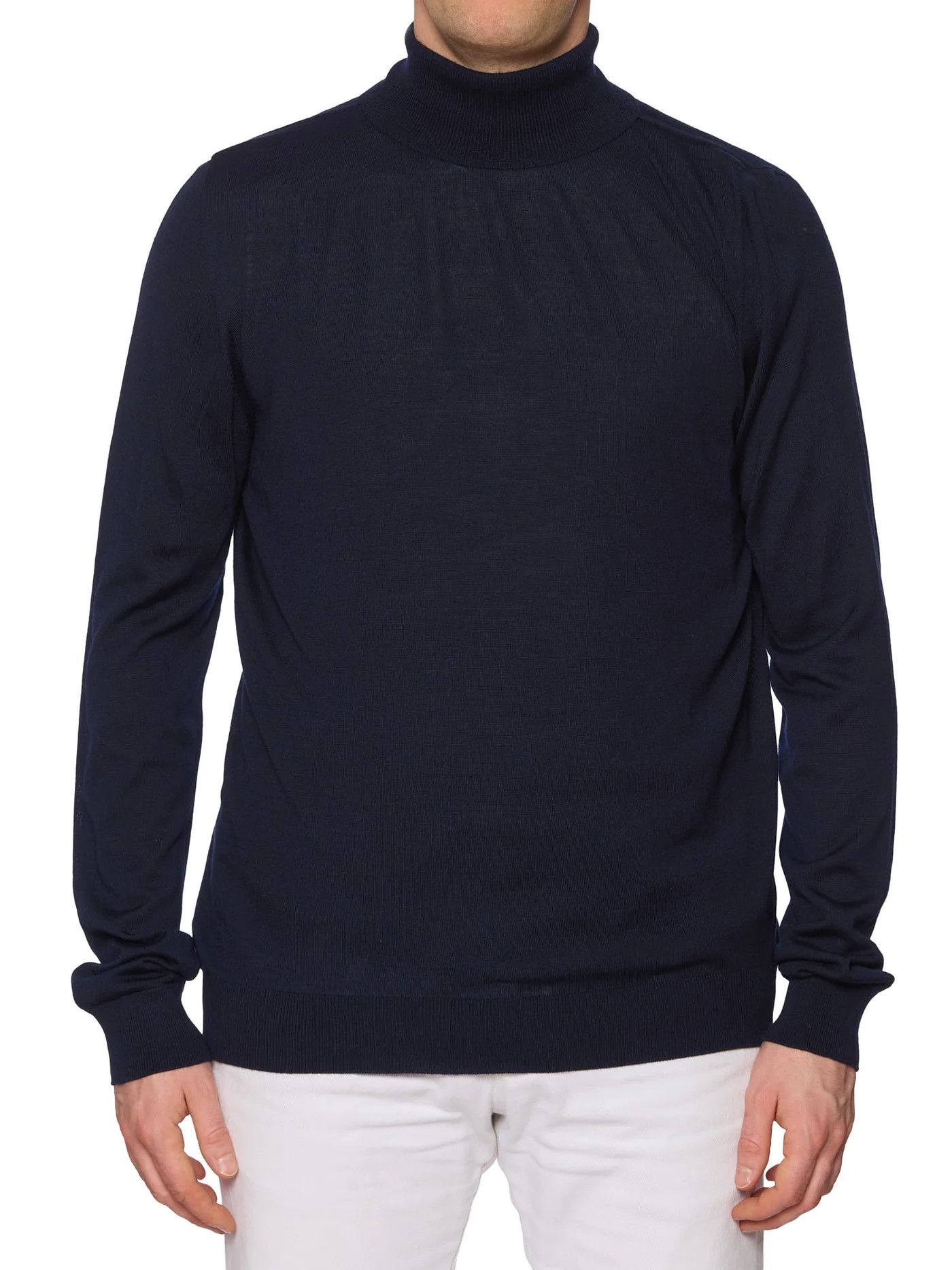 Johnstons Of Elgin JOHNSTONS of Elgin Navy Blue Wool Turtleneck Sweater Size US XL / EU 56 / 4 - 1 Thumbnail