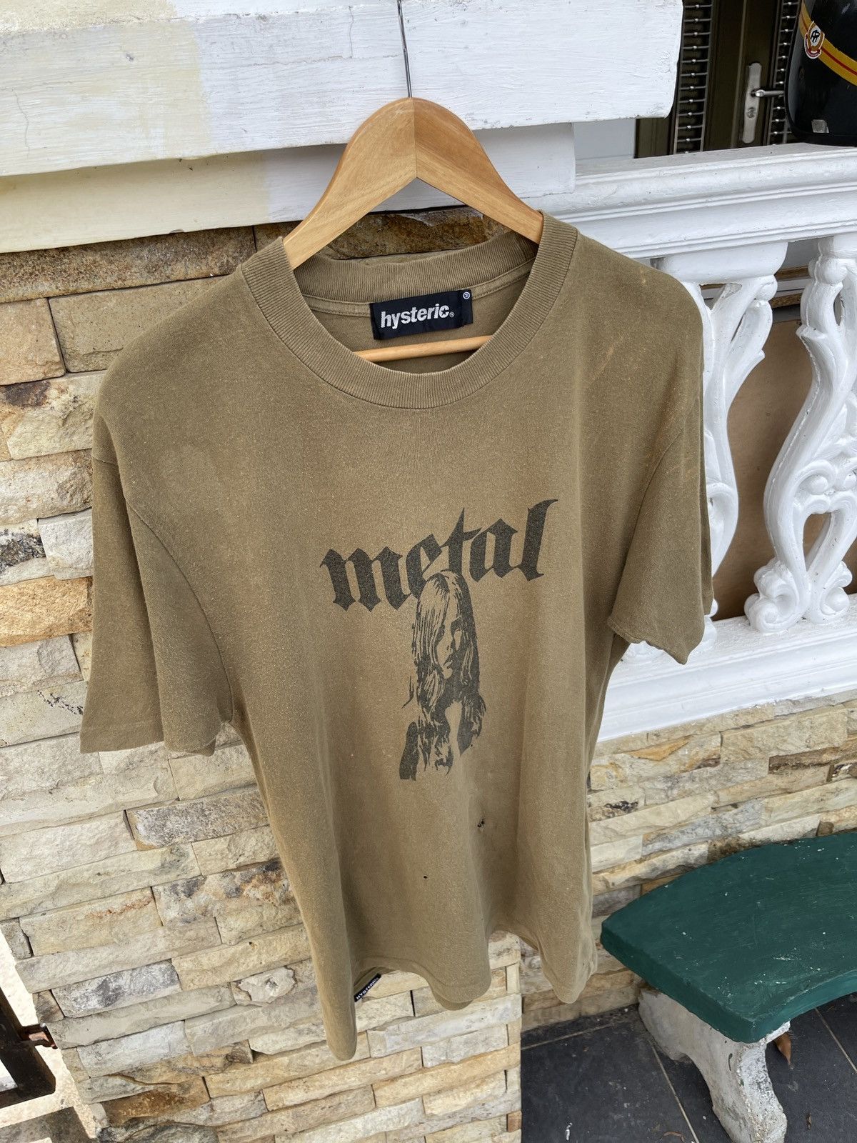 Hysteric Glamour Rare🔥Vtg HYSTERIC GLAMOUR METAL Faded Brown Tee Size US M / EU 48-50 / 2 - 4 Thumbnail