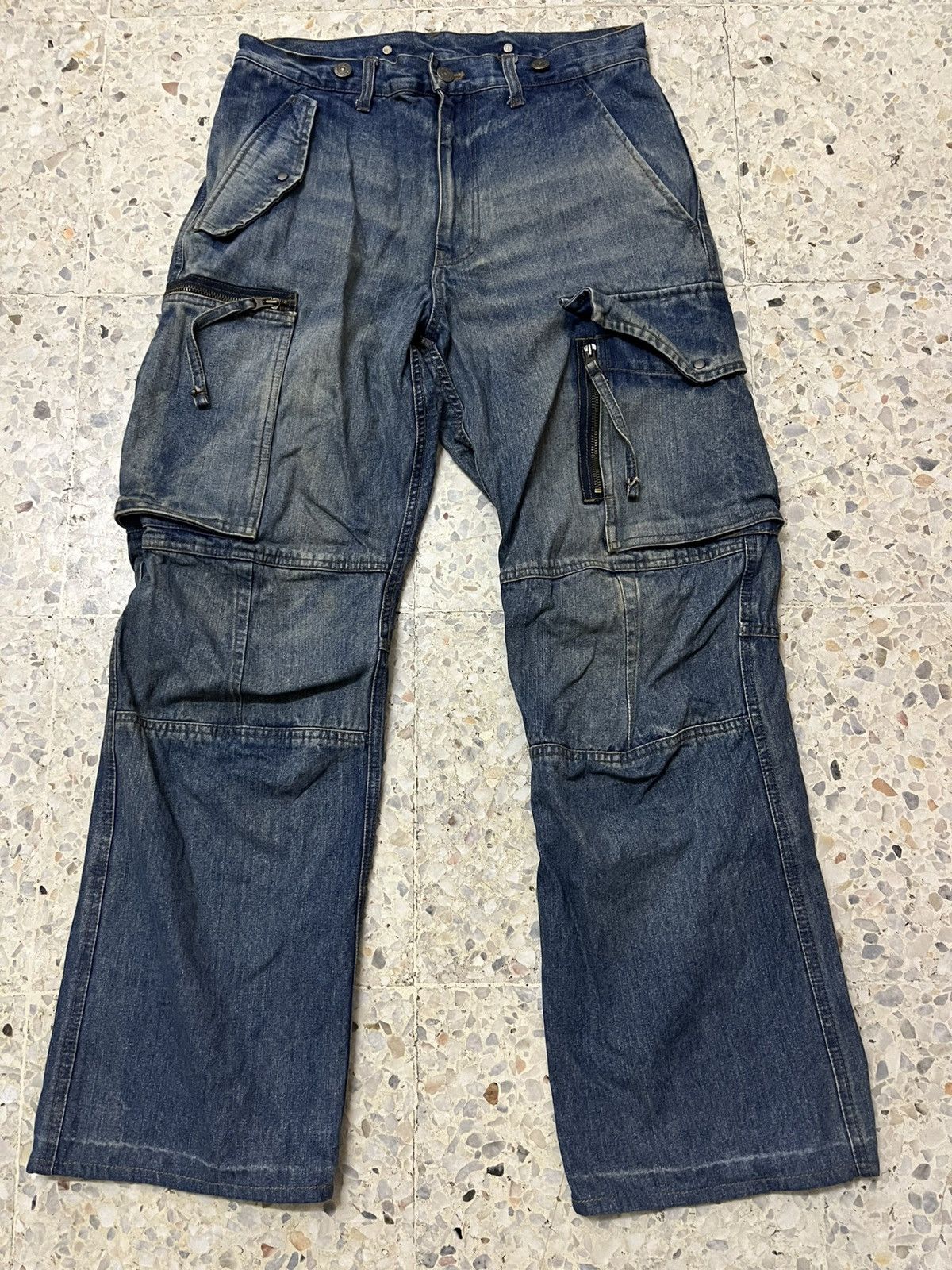 PPFM Japanese brand baggy PPFM Style Cargo Multipocket Denim Size US 31 - 1 Thumbnail