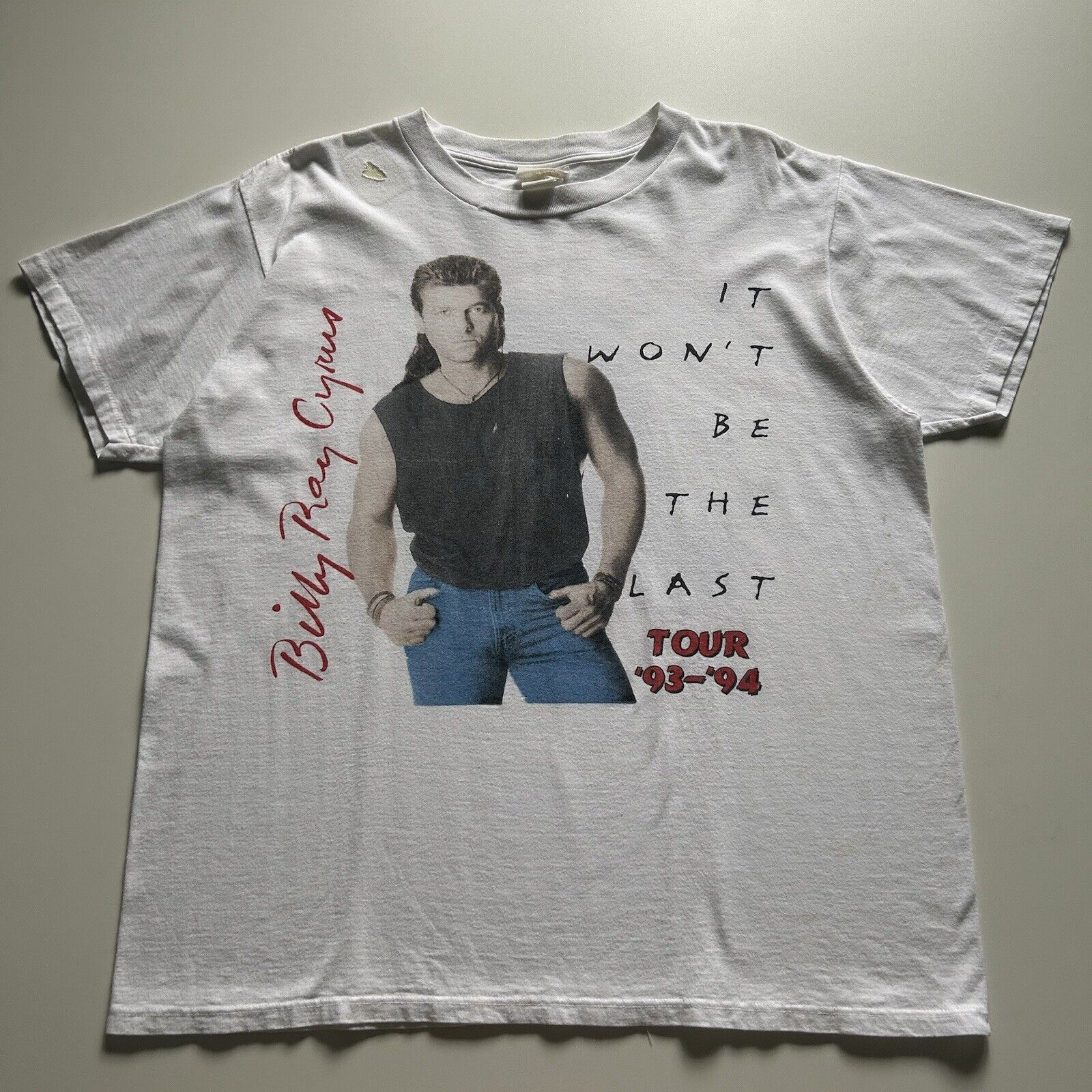 Band Tees Vintage 90s Billy Ray Cyrus T Shirt XL 94-95 Tour Art Rare Size US XL / EU 56 / 4 - 1 Thumbnail