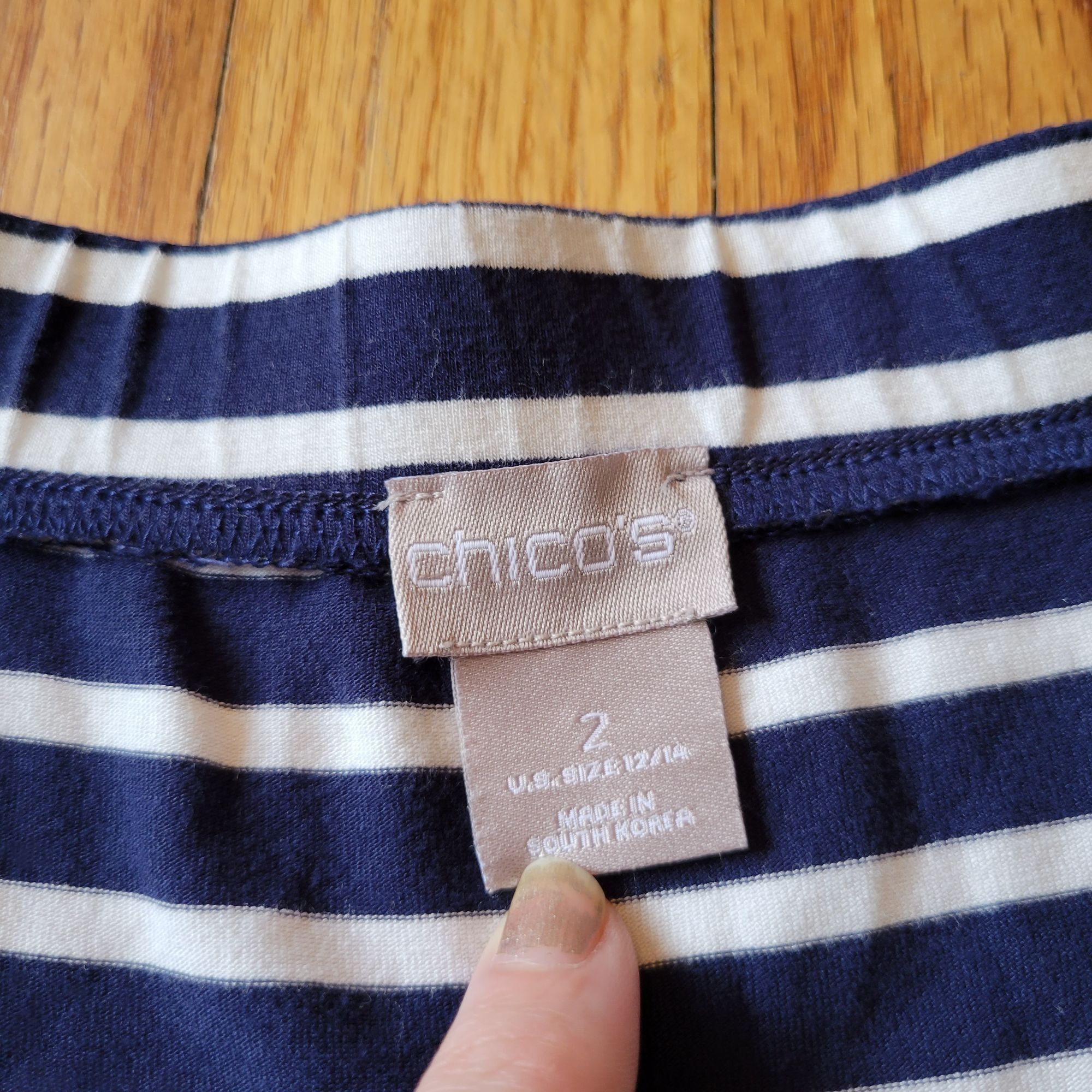 Vintage Chicos Striped L 12 Blue White Maxi Skirt Size 2 Modest Chur Size 34" / US 12 / IT 48 - 5 Thumbnail
