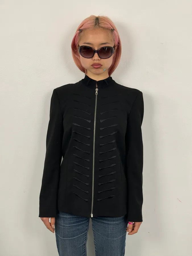 John Richmond 2000S Richmond Black Nylon Signature Minimalist Jacket Size M / US 6-8 / IT 42-44 - 2 Thumbnail