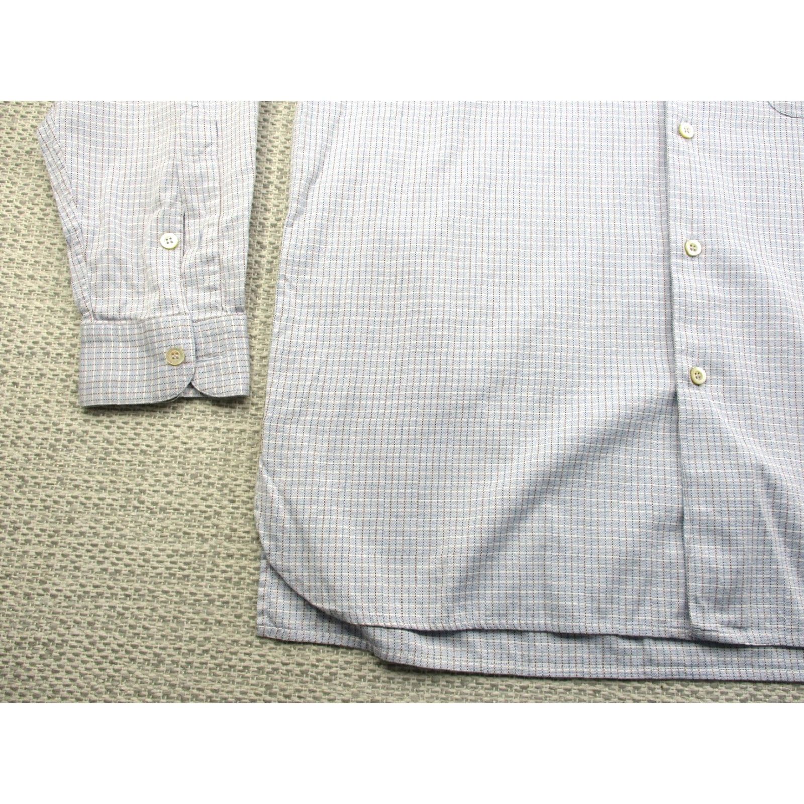 Ermenegildo Zegna Ermenegildo Zegna Shirt Mens XL Blue Windowpane Check Long Sleeve Made Italy Size US XL / EU 56 / 4 - 3 Thumbnail
