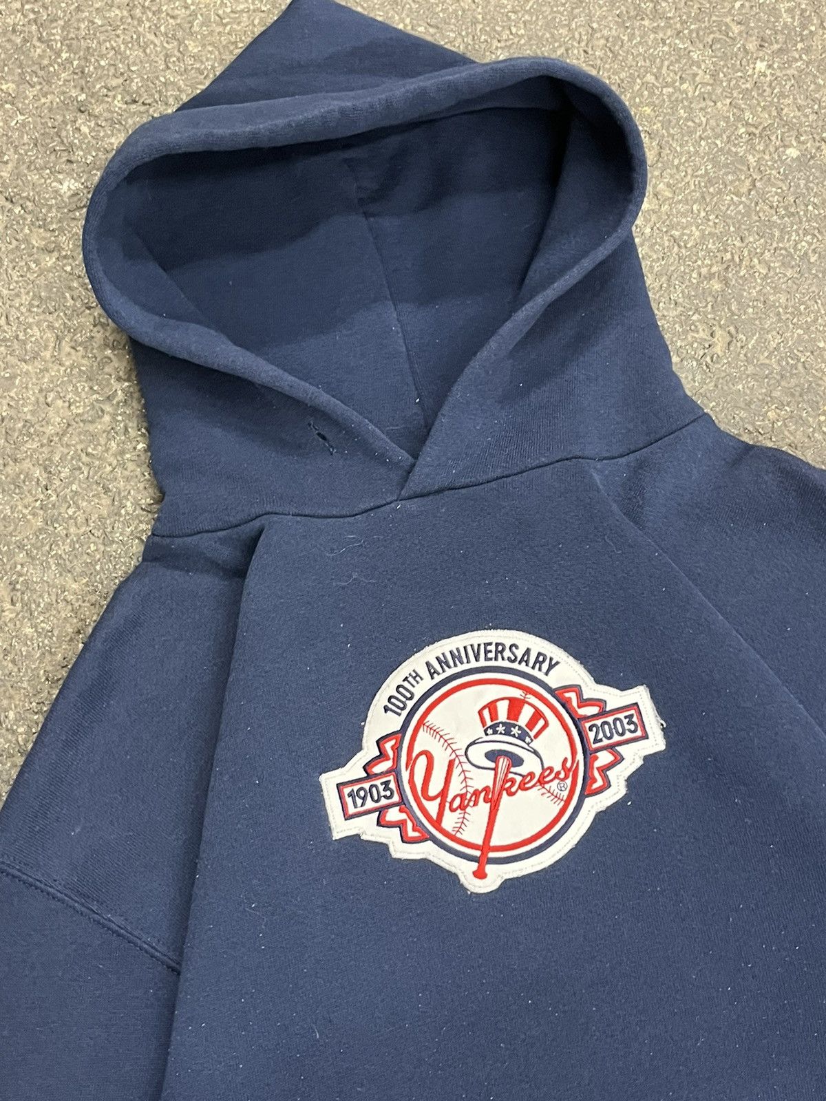Russell Athletic × Vintage Russell athletic NY Yankees boxy fit hoodie rare y2k hype Size US M / EU 48-50 / 2 - 5 Thumbnail