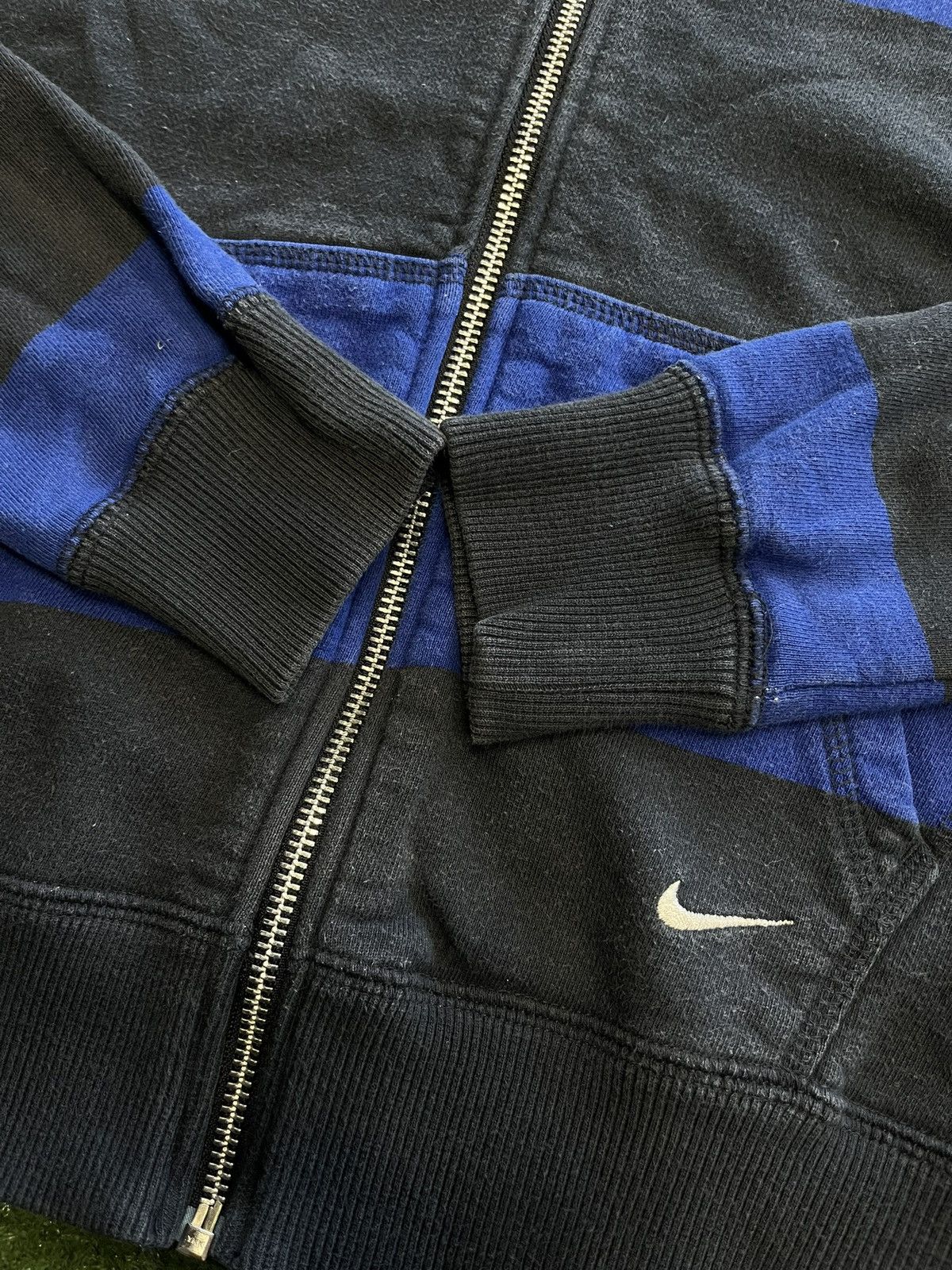 Nike × Vintage Vintage Y2K Nike Athletic Swoosh Striped Zip Hoodie Size US XS / EU 42 / 0 - 6 Thumbnail
