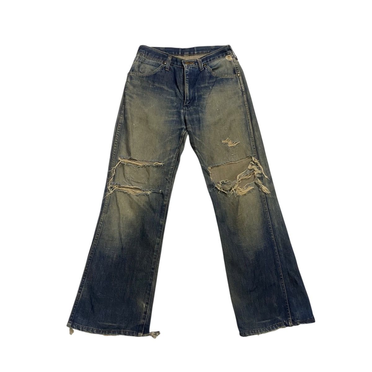 Vintage × Wrangler Wrangler distressed denim flare pant Size US 29 - 1 Thumbnail