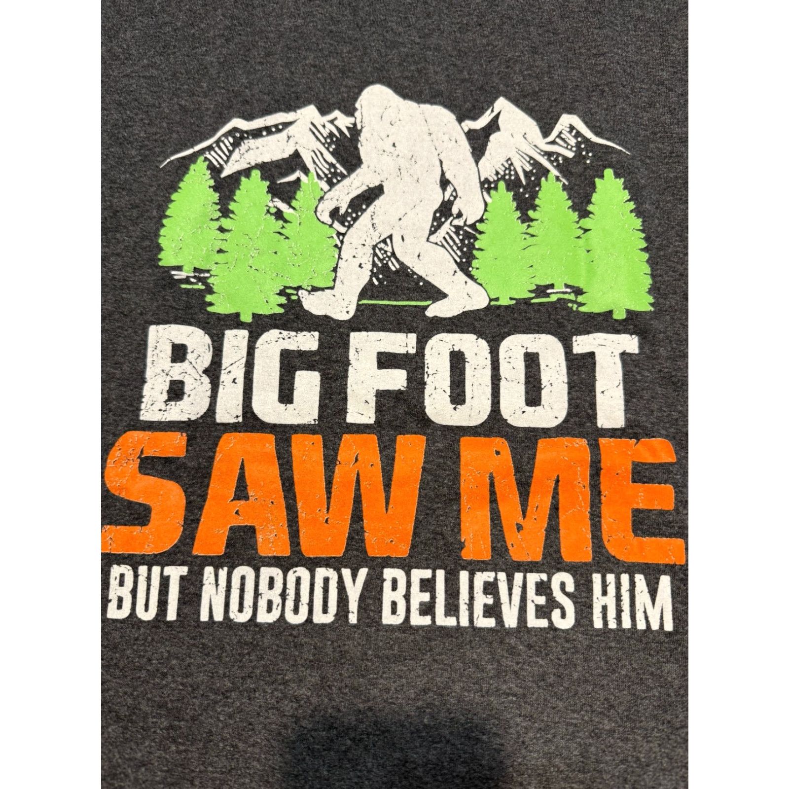 Port & Company Port & Company Shirt 2XL Gray White Orange Big Foot Saw Me but nobody Believes Him Mens T-Shirt 2XL Cotton Crew Neck Short Sleeve Fall Spring Summer Size US XXL / EU 58 / 5 - 5 Thumbnail
