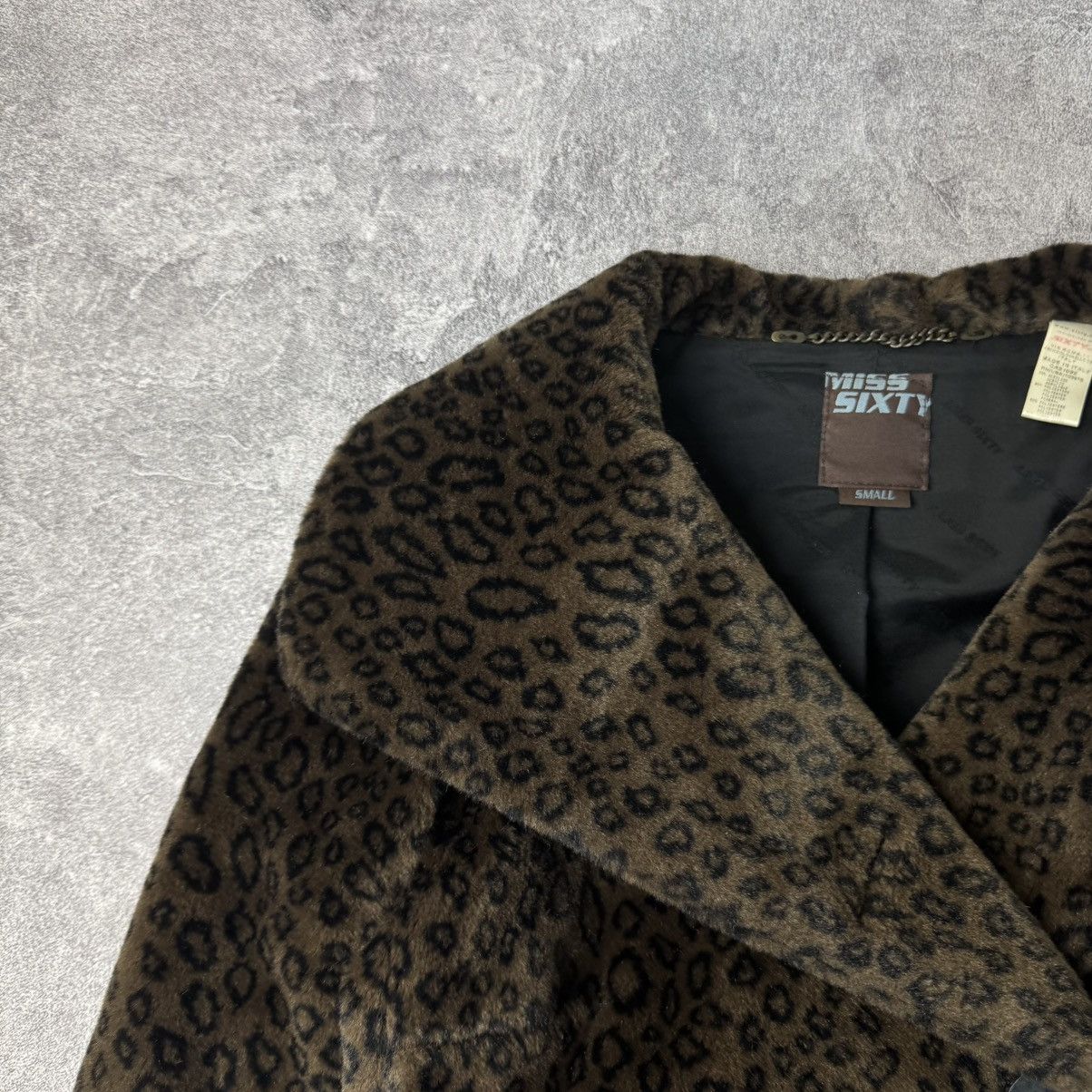 Miss Sixty Miss Sixty Vintage Y2K Leopard Print Faux Fur Jacket Size S / US 4 / IT 40 - 4 Thumbnail