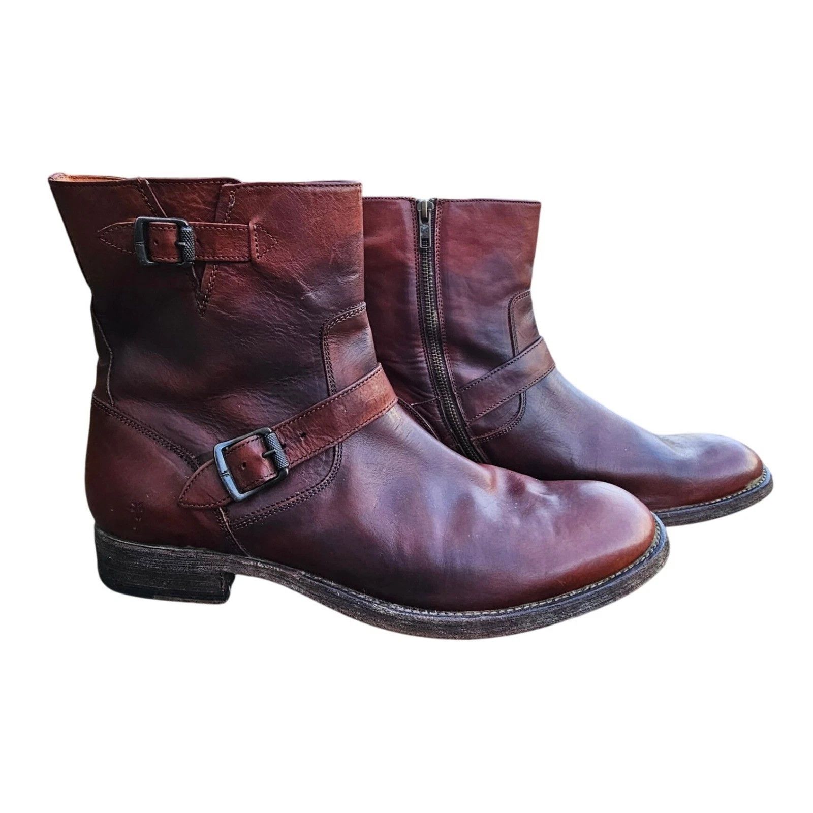 Frye Frye Engineer Boots Brown Leather 13 D Motorcycle Biker 