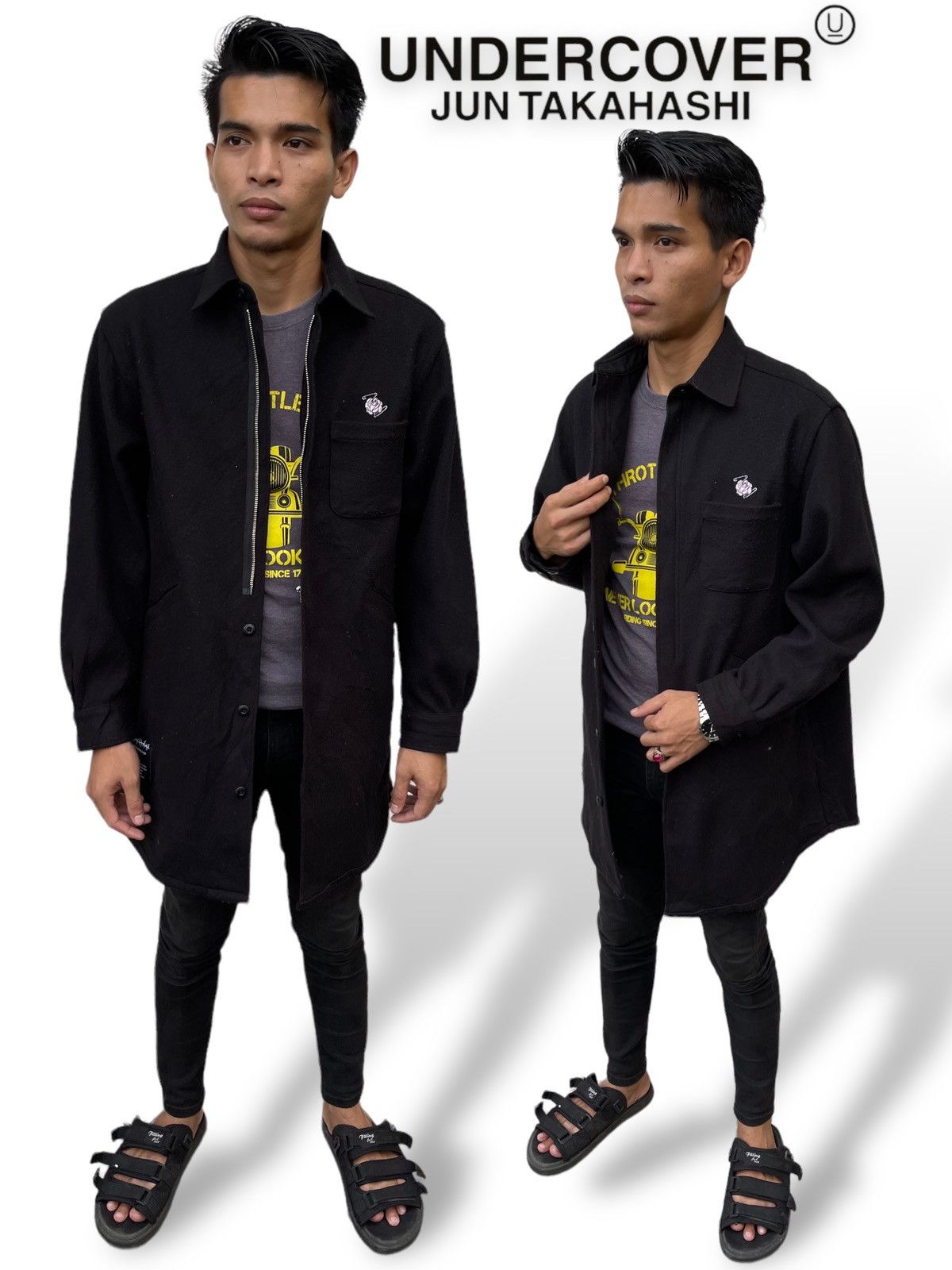 Undercover × Uniqlo 🔥F/W 2021 UNDERCOVER x GU KNIT MELTON LONG SHIRT Size US XS / EU 42 / 0 - 2 Thumbnail